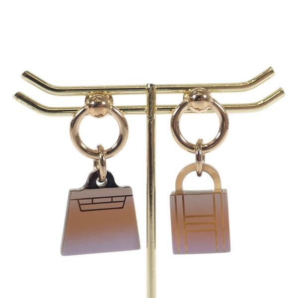 image of Hermes Amulette Maroquinier Earrings in Gold, Women's