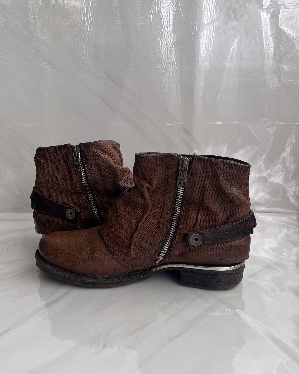 A.S.98 As 98 Airstep Zipper Boho Biker brown distressed boot Size US 8 / IT 38 - 7 Thumbnail