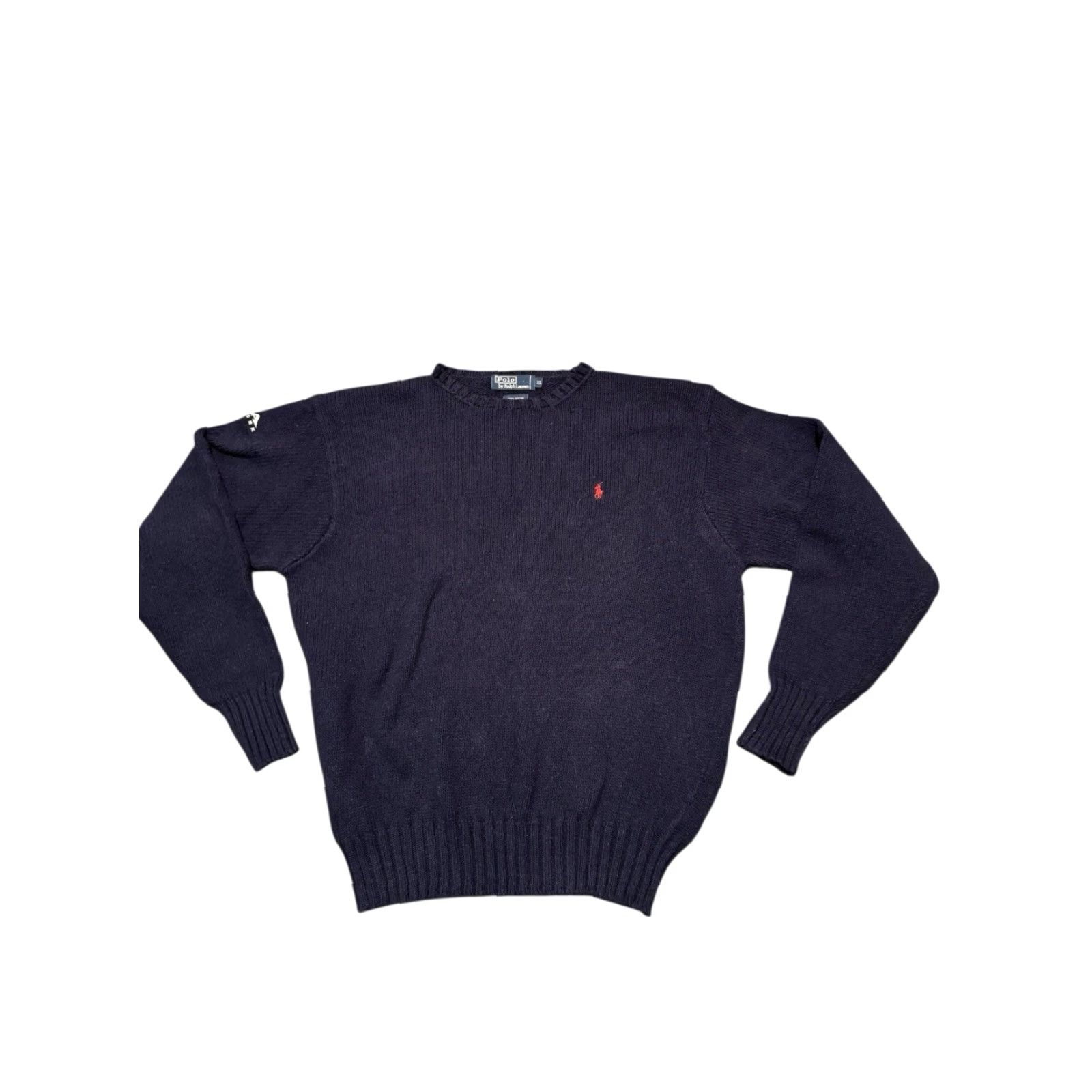 Polo Ralph Lauren VINTAGE Polo Ralph Lauren Sweater メンズ XL Navy USA Network Embroidered Logo Crew Neck Long Sleeve Cotton Pullover Classic Size US XL / EU 56 / 4 - 3 Thumbnail