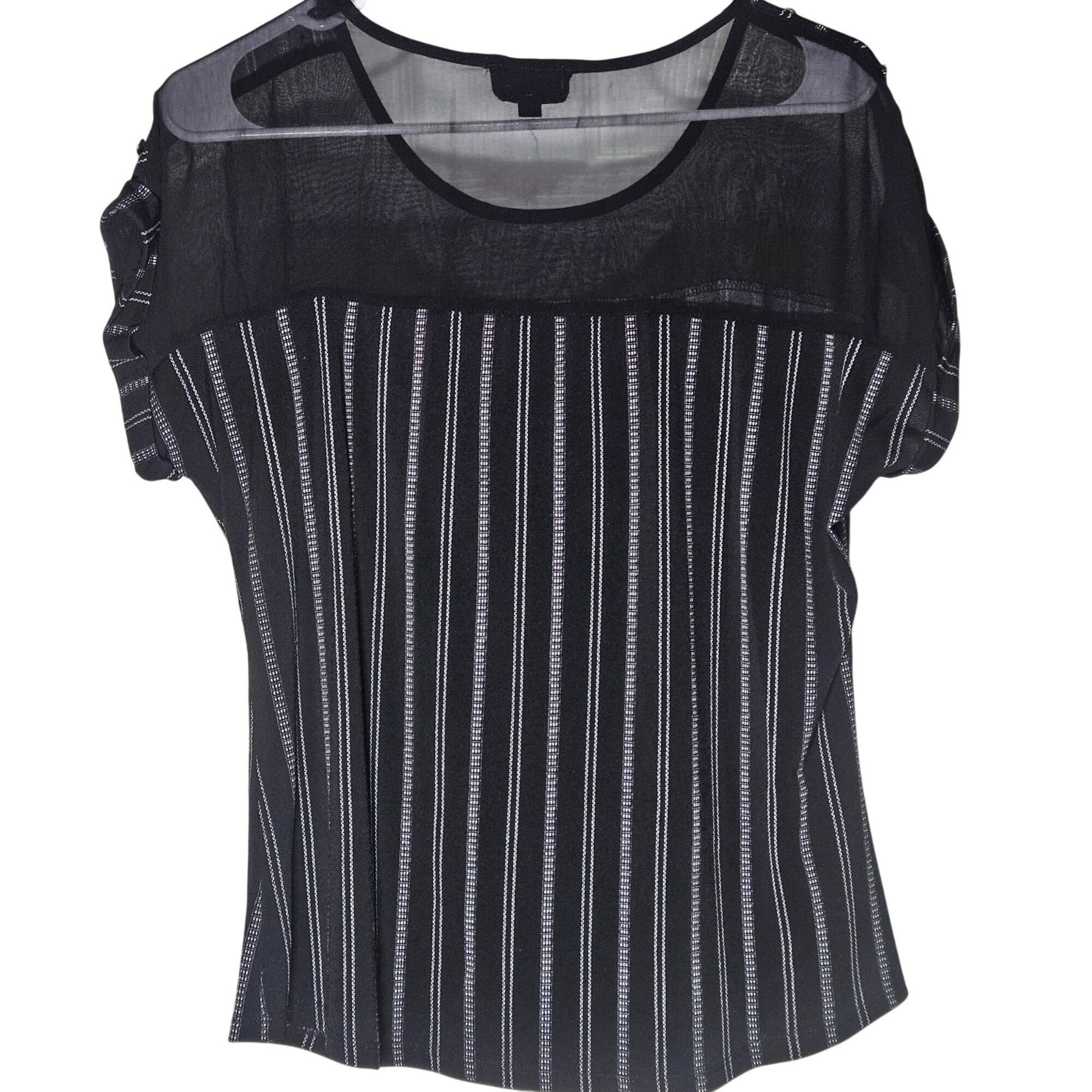 Other The Workshop L Women Sheer Stripe Top Black Quiet Luxury, Ac Size L / US 10 / IT 46 - 8 Thumbnail