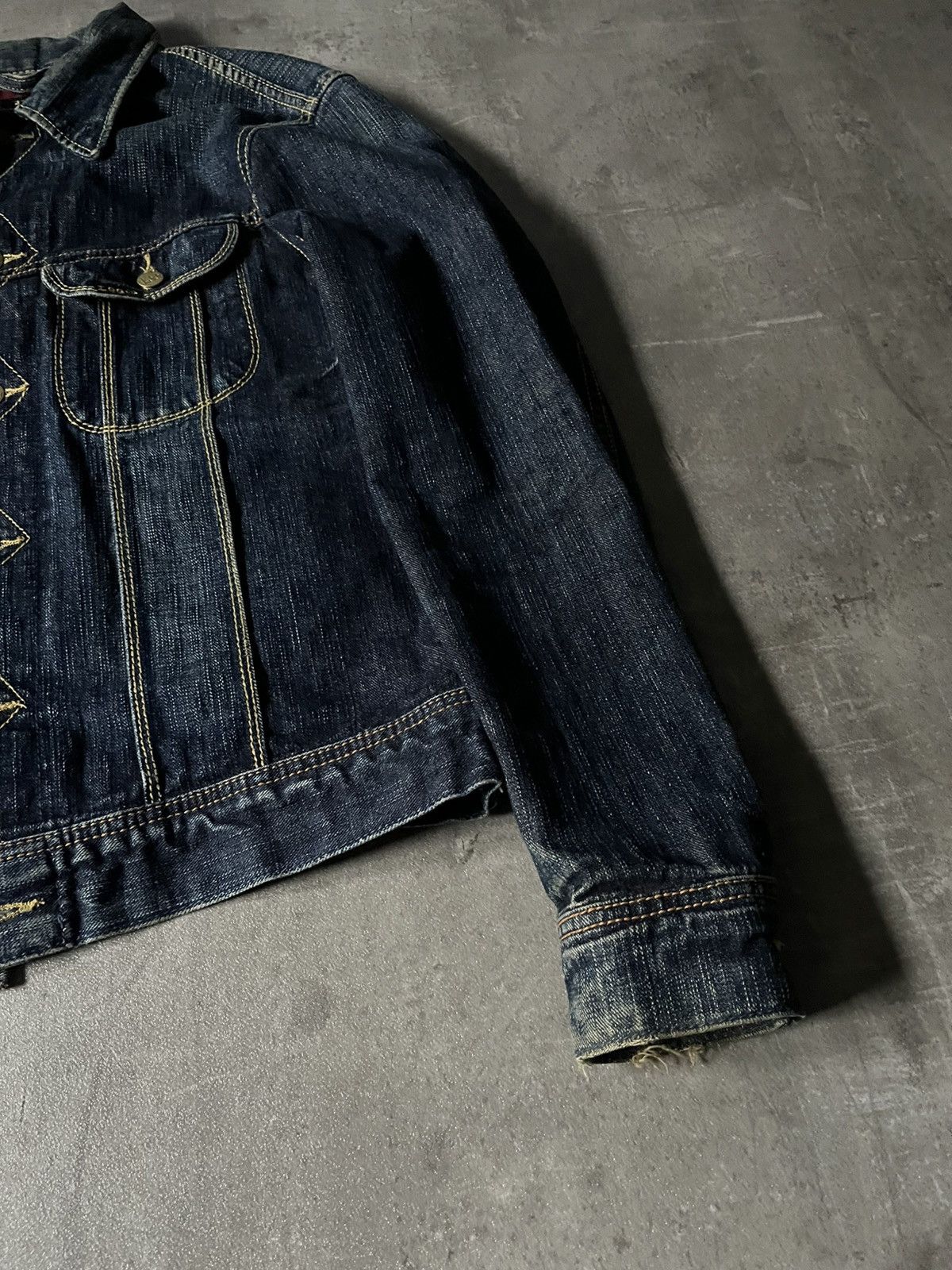Lee Lee 100 J denim jacket navy very rare 70s Size US L / EU 52-54 / 3 - 3 Thumbnail