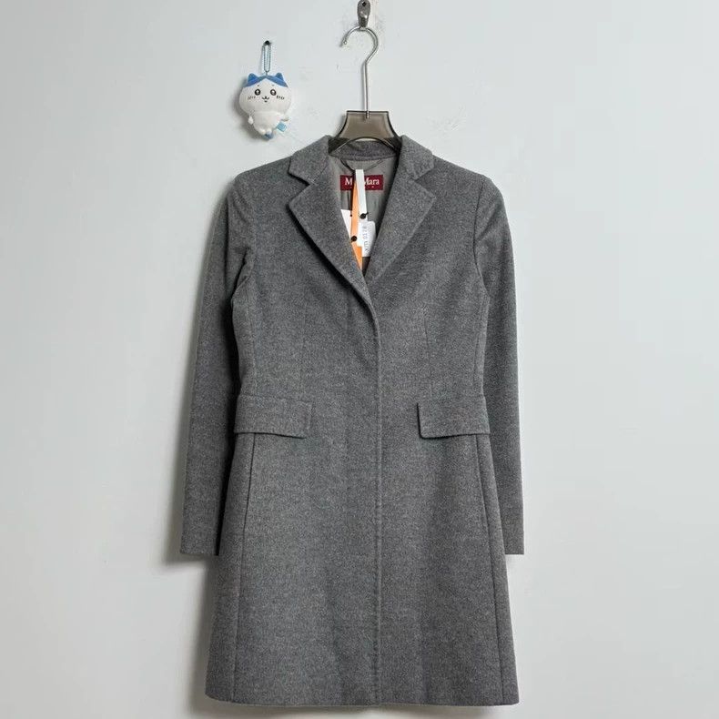 Max Mara Max Mara Grey mid-length coat Size L / US 10 / IT 46 - 1 Thumbnail