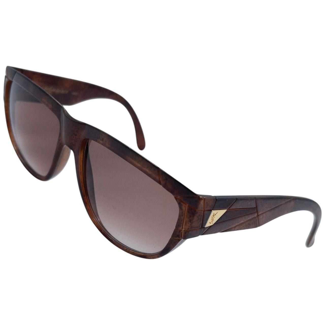 Yves Saint Laurent Vintage YSL Yves Saint Laurent Embossed Sunglasses Size ONE SIZE - 4 Thumbnail