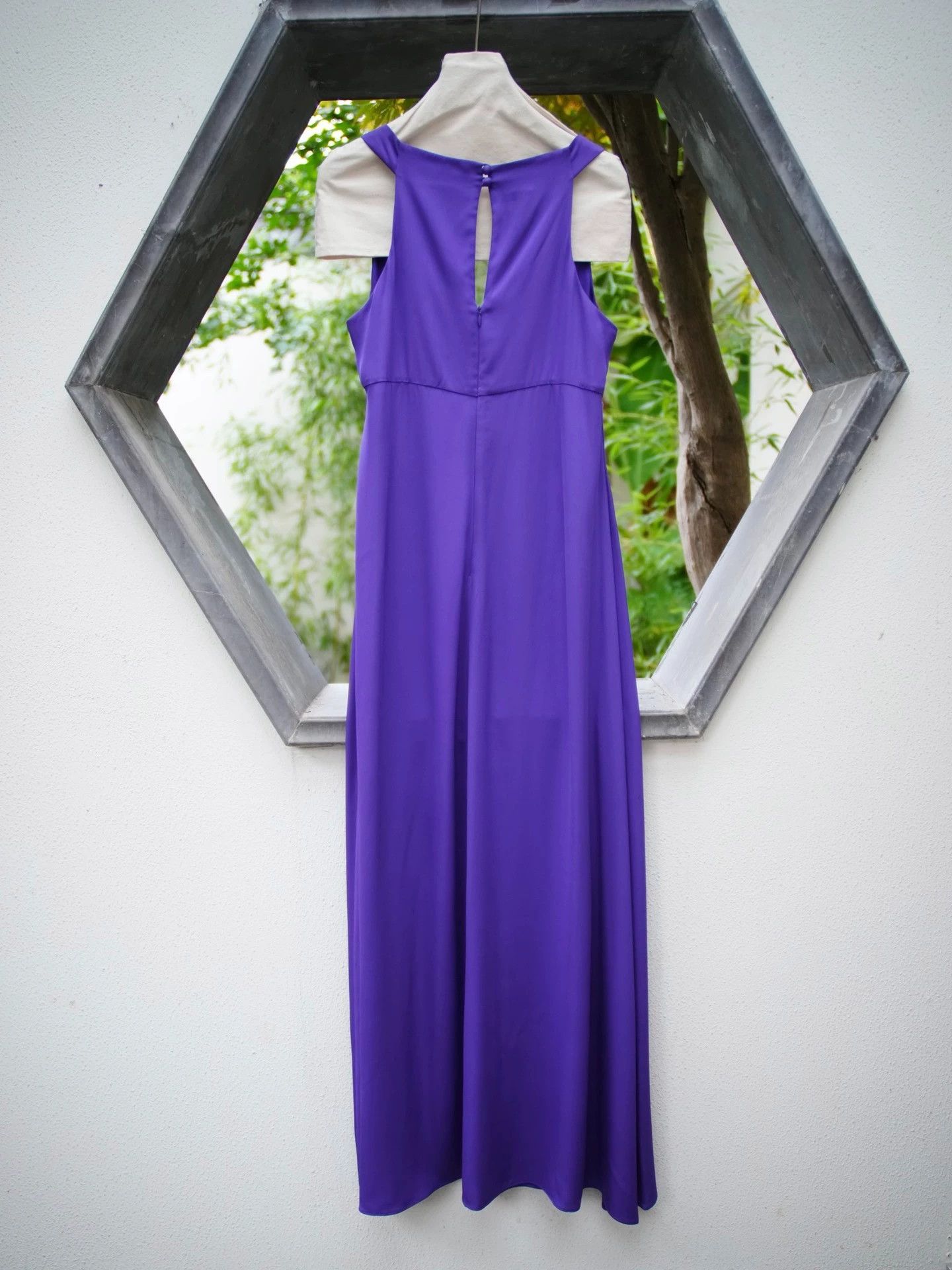 Armani Armani Vintage Purple Draped Neck Bias-Cut Maxi Dress M/L Size L / US 10 / IT 46 - 4 Thumbnail