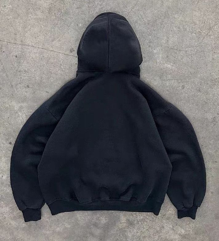 Vintage Street cool airplane wing pattern black loose hoodie y2k Size US L / EU 52-54 / 3 - 2 Thumbnail