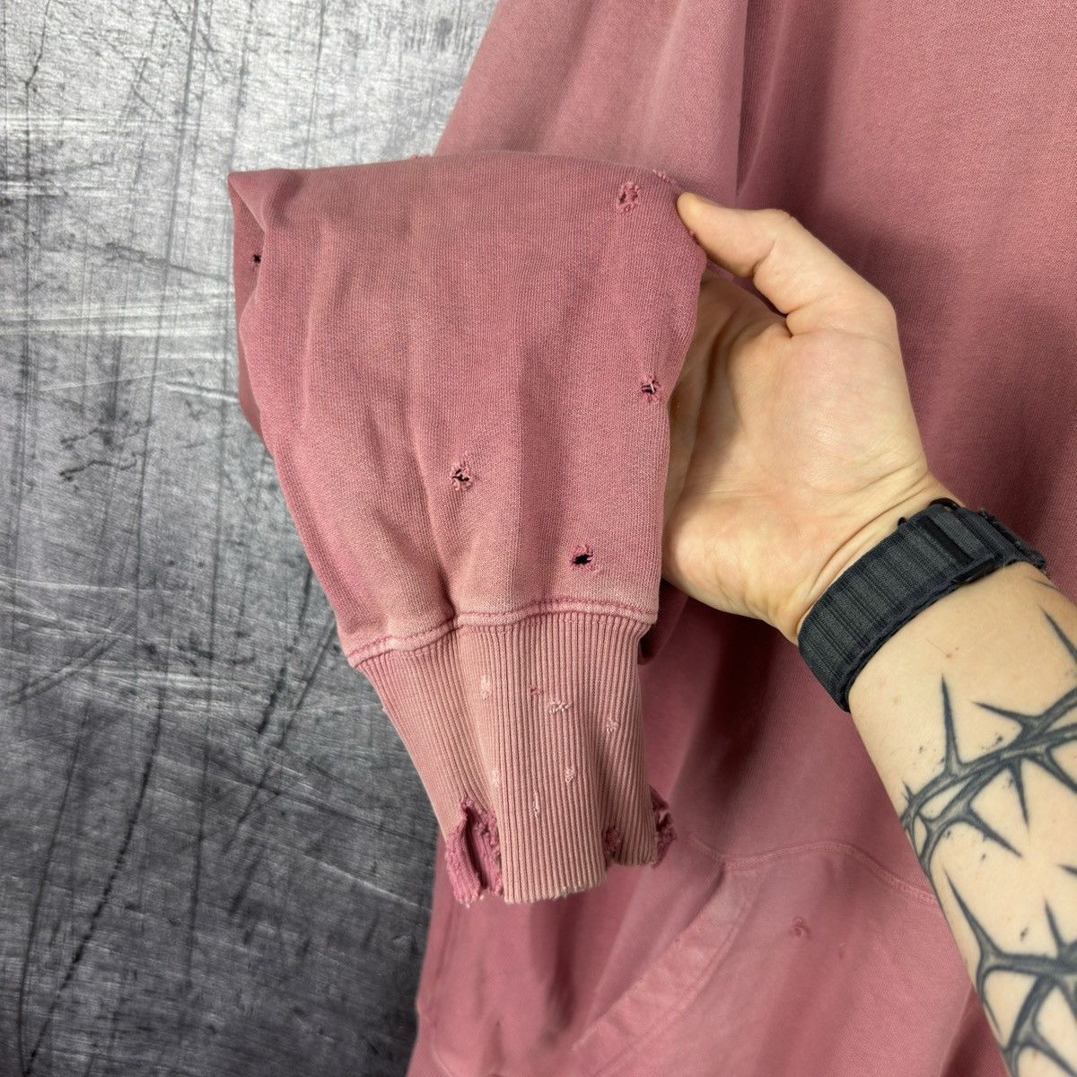 Diesel Diesel distressed sun faded pink hoodie avant garde Y2K Size US XL / EU 56 / 4 - 4 Thumbnail