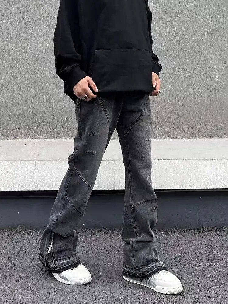 Japanese Brand Washed vintage street hip hop leg zip jeans Size US 32 / EU 48 - 5 Thumbnail