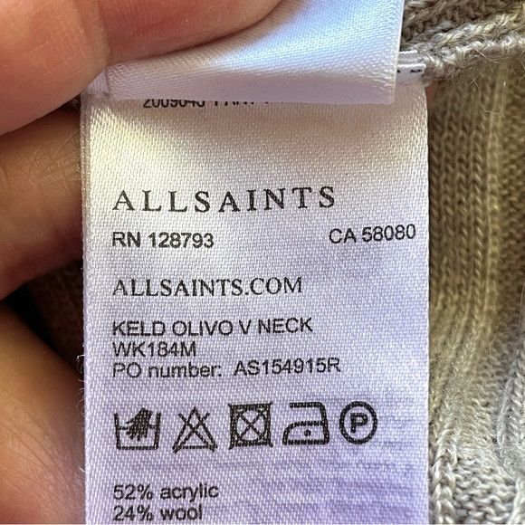 Allsaints Allsaints V Neck Ribbed Sweater - XS/S, OVERSIZED! Size XS / US 0-2 / IT 36-38 - 7 Thumbnail