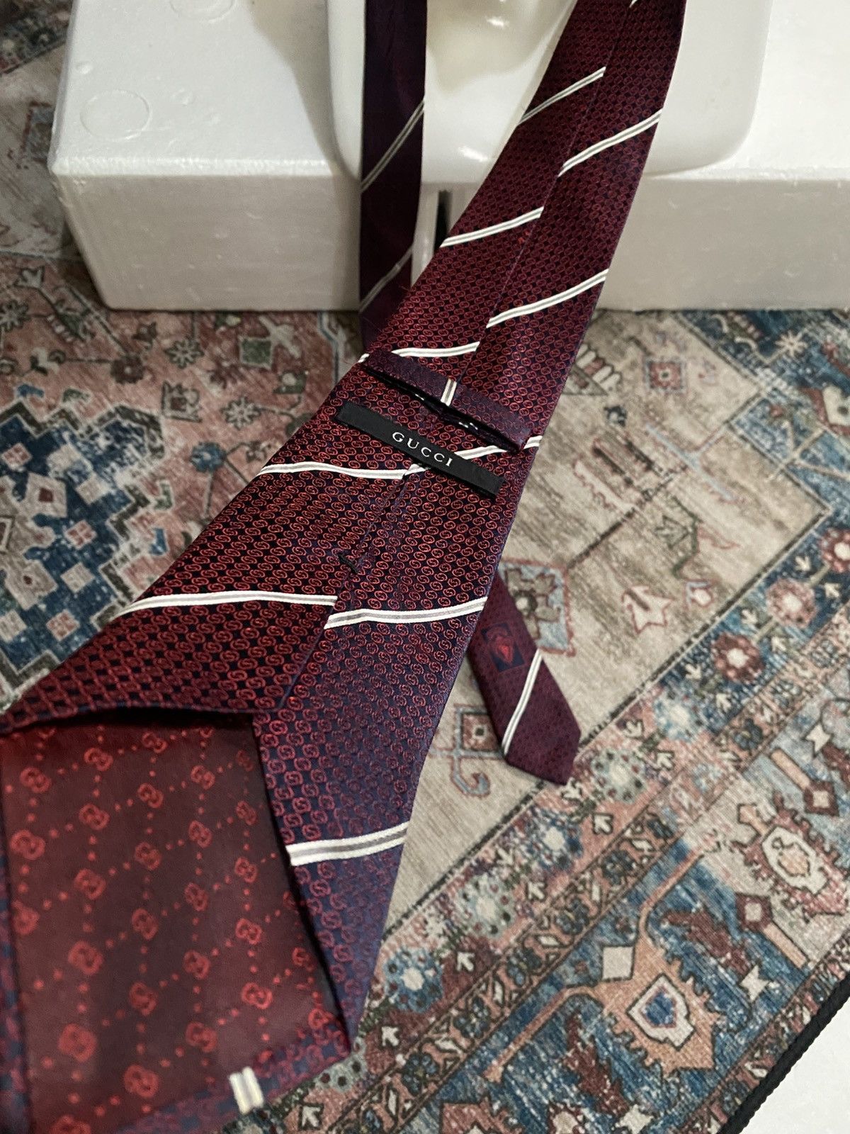 Gucci Gucci Silk Monogram Shimmering Tie Size ONE SIZE - 5 Thumbnail