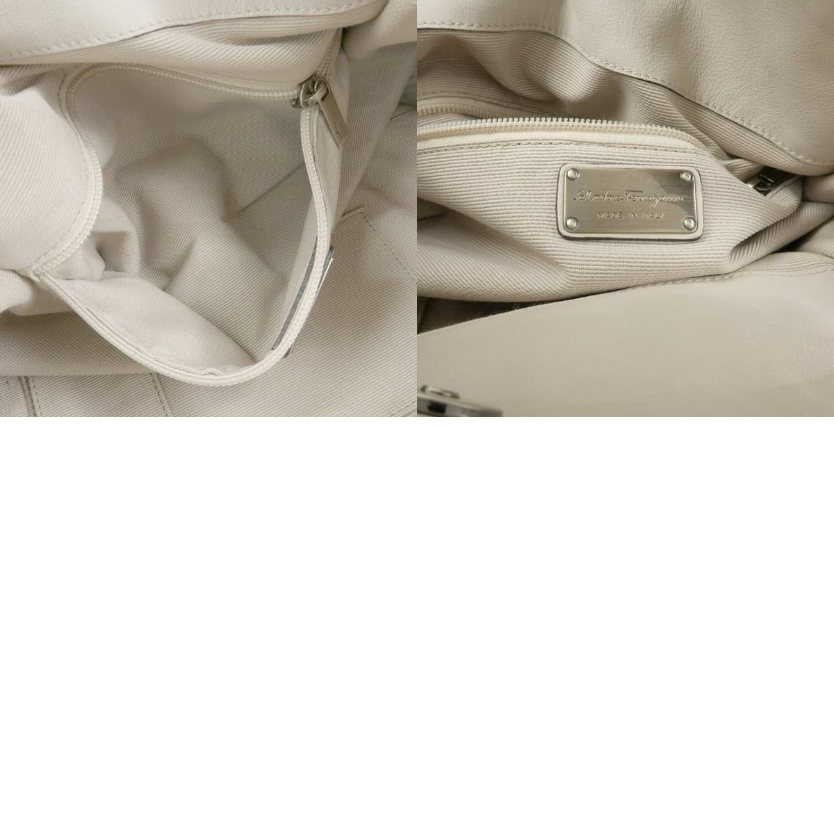 Salvatore Ferragamo Ferragamo Vara Ribbon Calfskin Shoulder Bag Beige Size ONE SIZE - 8 Thumbnail