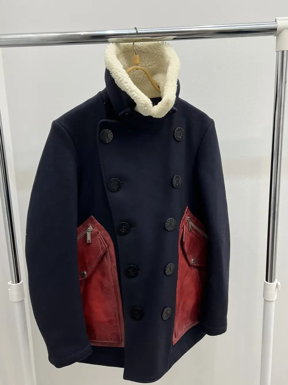 Dsquared2 Dsquared2 4100$ Rrp Contrast Heavy Coat With Leather Pockets Size US M / EU 48-50 / 2 - 2 Thumbnail