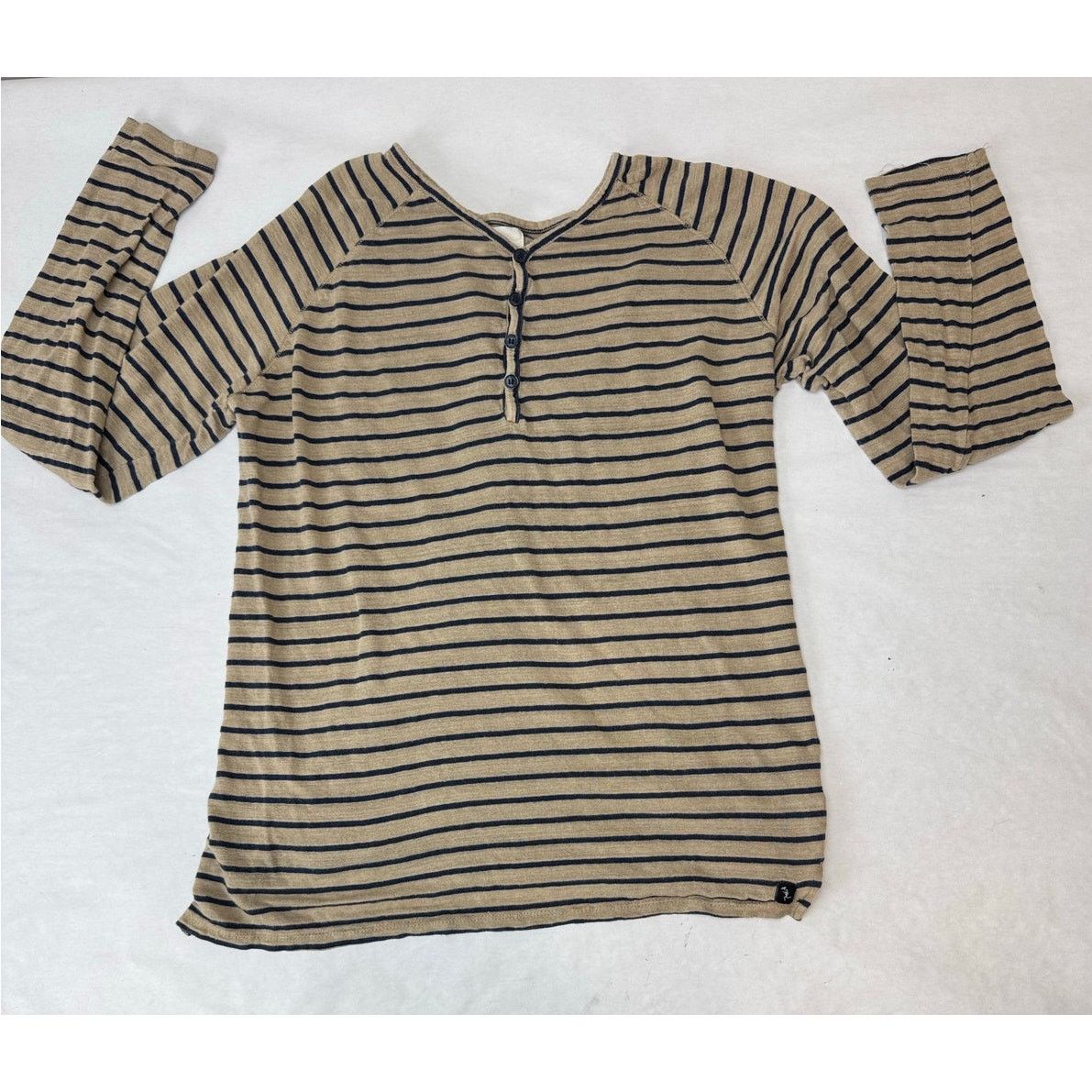 Civil Society Civil Society Linen Shirt Stripes Neutral Beige Blue Large Size L / US 10 / IT 46 - 1 Thumbnail