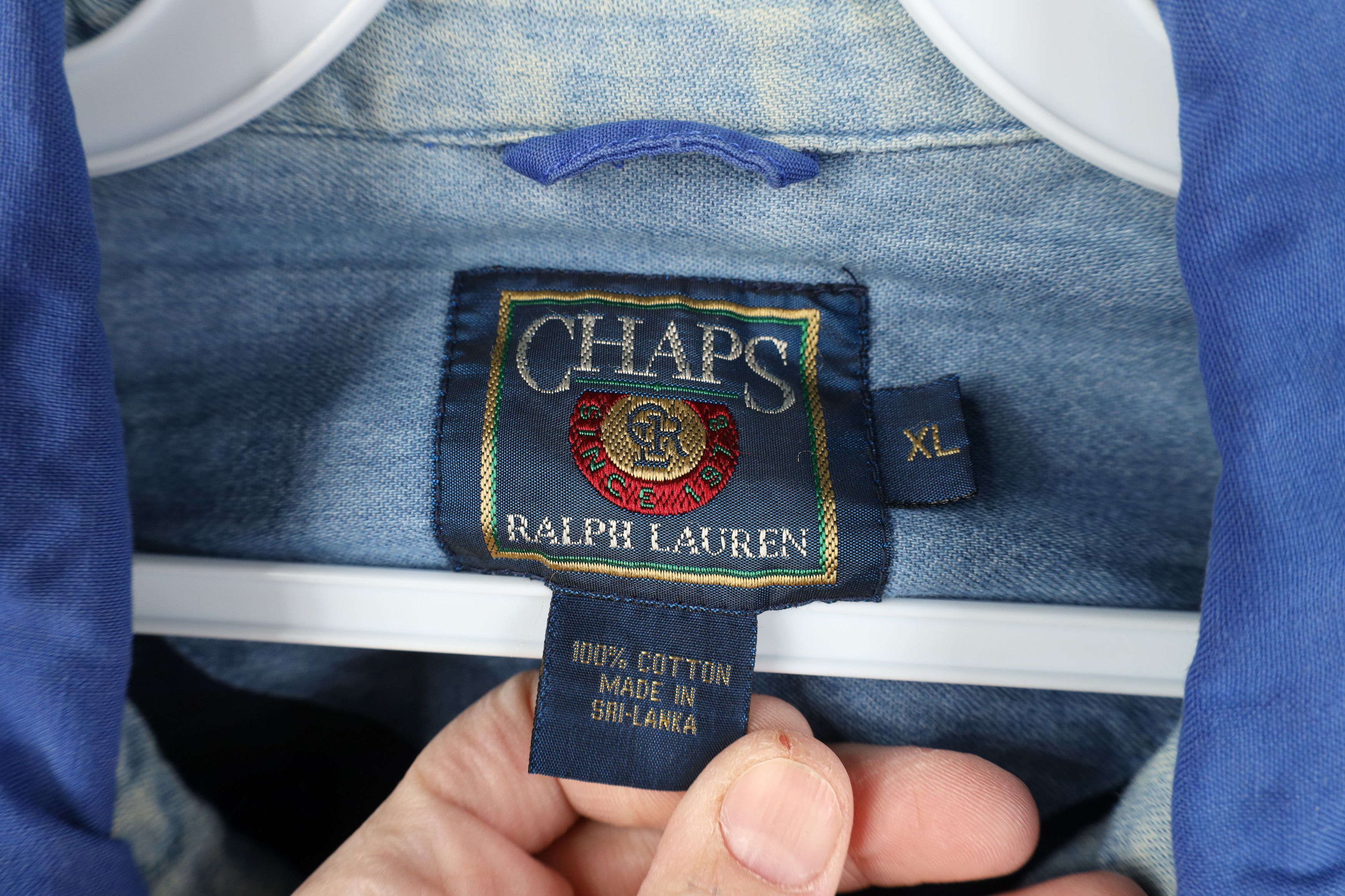 Ralph Lauren Vintage 90s Chaps Ralph Lauren Crest Cafe Bomber Jacket Blue Size US XL / EU 56 / 4 - 9 Thumbnail