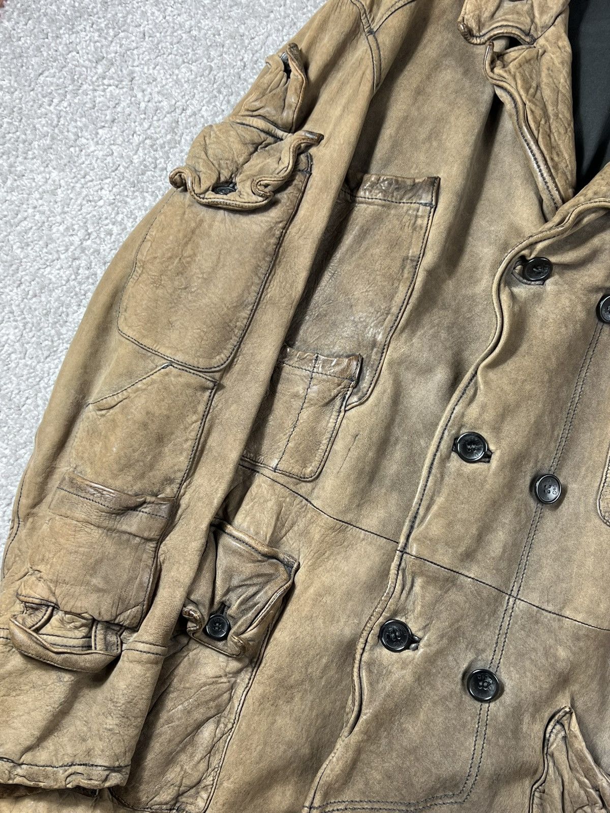 Dolce & Gabbana Dolce & Gabbana Cargo Leather Brown Coat Multipocket Size M Size US M / EU 48-50 / 2 - 4 Thumbnail