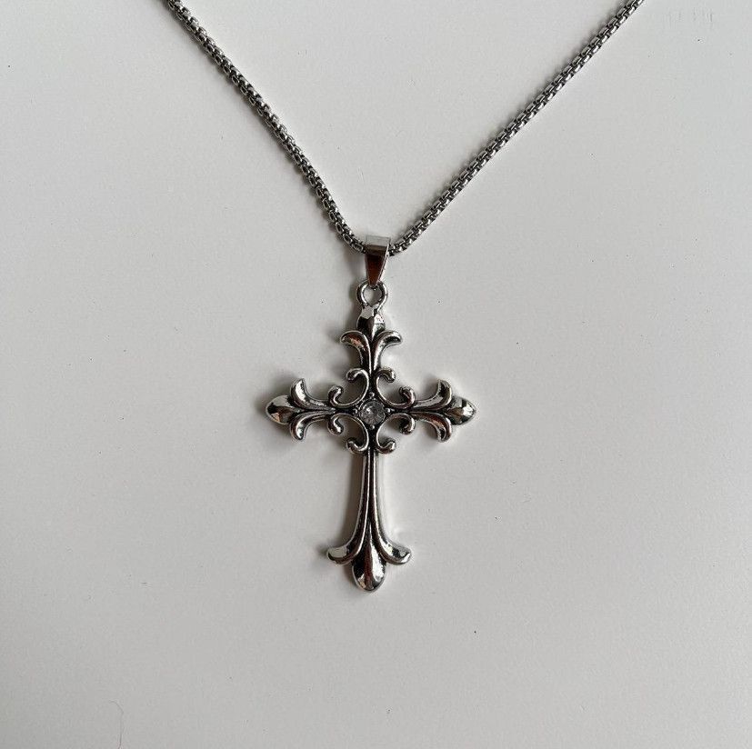 Jewelry Y2K 2000s grunge punk gothic emo cross pendant necklace Size ONE SIZE - 4 Thumbnail