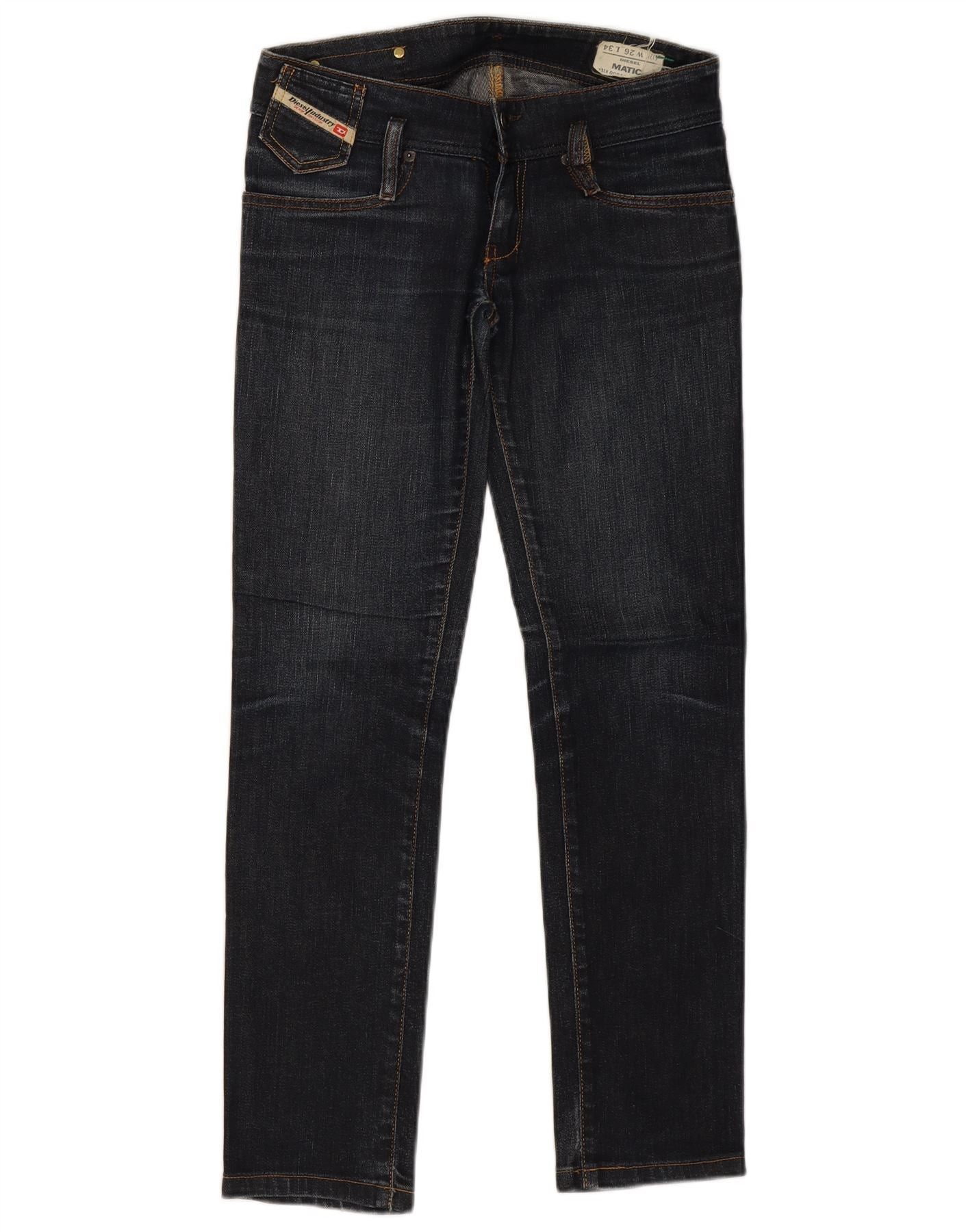 Diesel Womens Matic Skinny Jeans W26 L28 Navy Blue Cotton Size 42" / US 20 - 1 Thumbnail