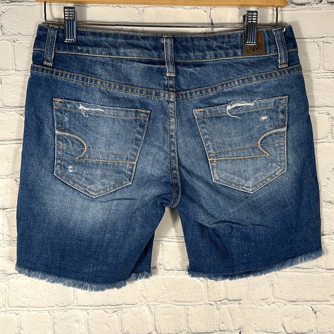 American Eagle Outfitters American Eagle AE Shorts Cut-Off Distressed 0 Women Blue Jeans Shorts Size 25" / US 0 / IT 36 - 6 Thumbnail