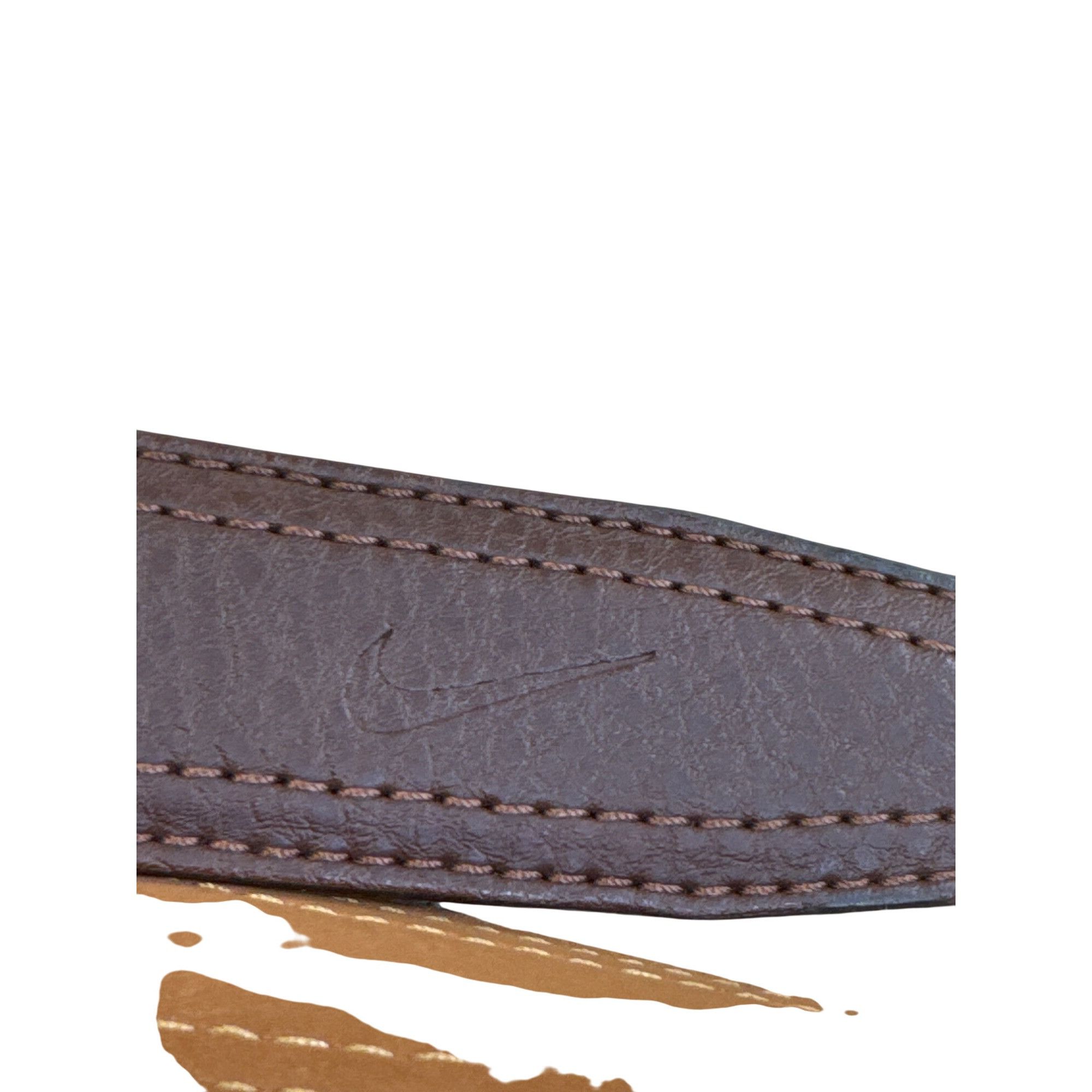 Nike Nike Brown Leather Belt With Silver Buckle For Men Size L SK Size 38 - 5 Thumbnail