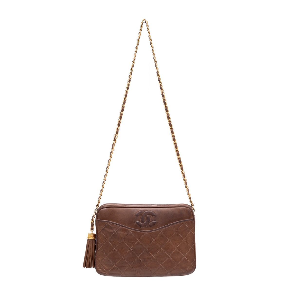 Chanel × Vintage Chanel 1986-1988 Tassel Camera Bag 24k Gold Plates Hardware Size ONE SIZE - 1 Thumbnail