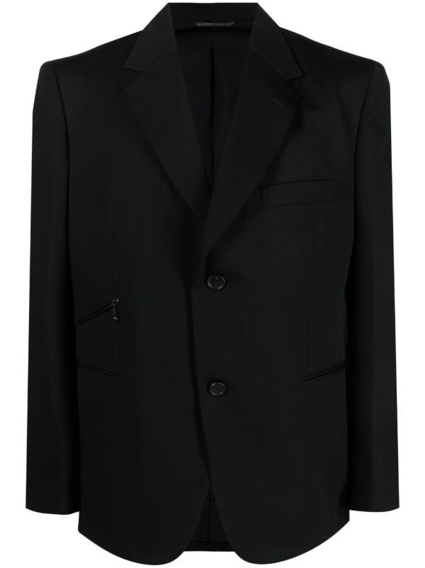 Yohji Yamamoto Yohji Yamamoto single-breasted wool blazer Size 40L - 5 Thumbnail