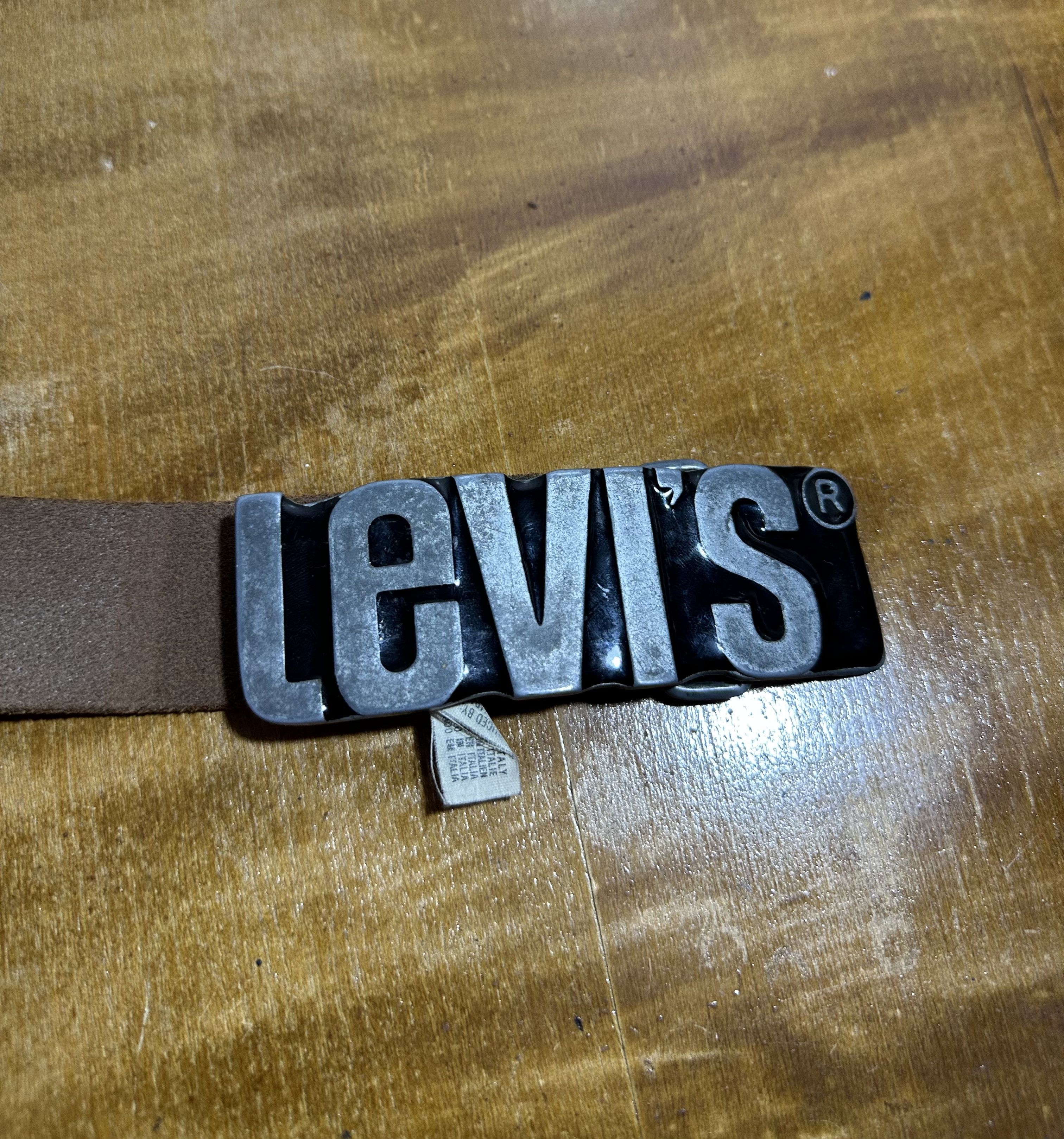 Levi's × Vintage Vintage Levis Leather Belt 90s Size 30 - 4 Thumbnail