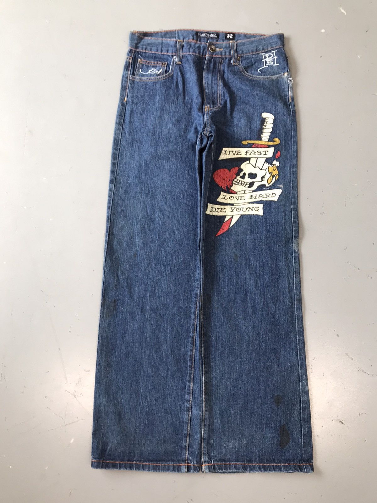 Ed Hardy × Vintage Vintage Ed Hardy Dragon 🐉 Denim Size US 32 / EU 48 - 2 Thumbnail