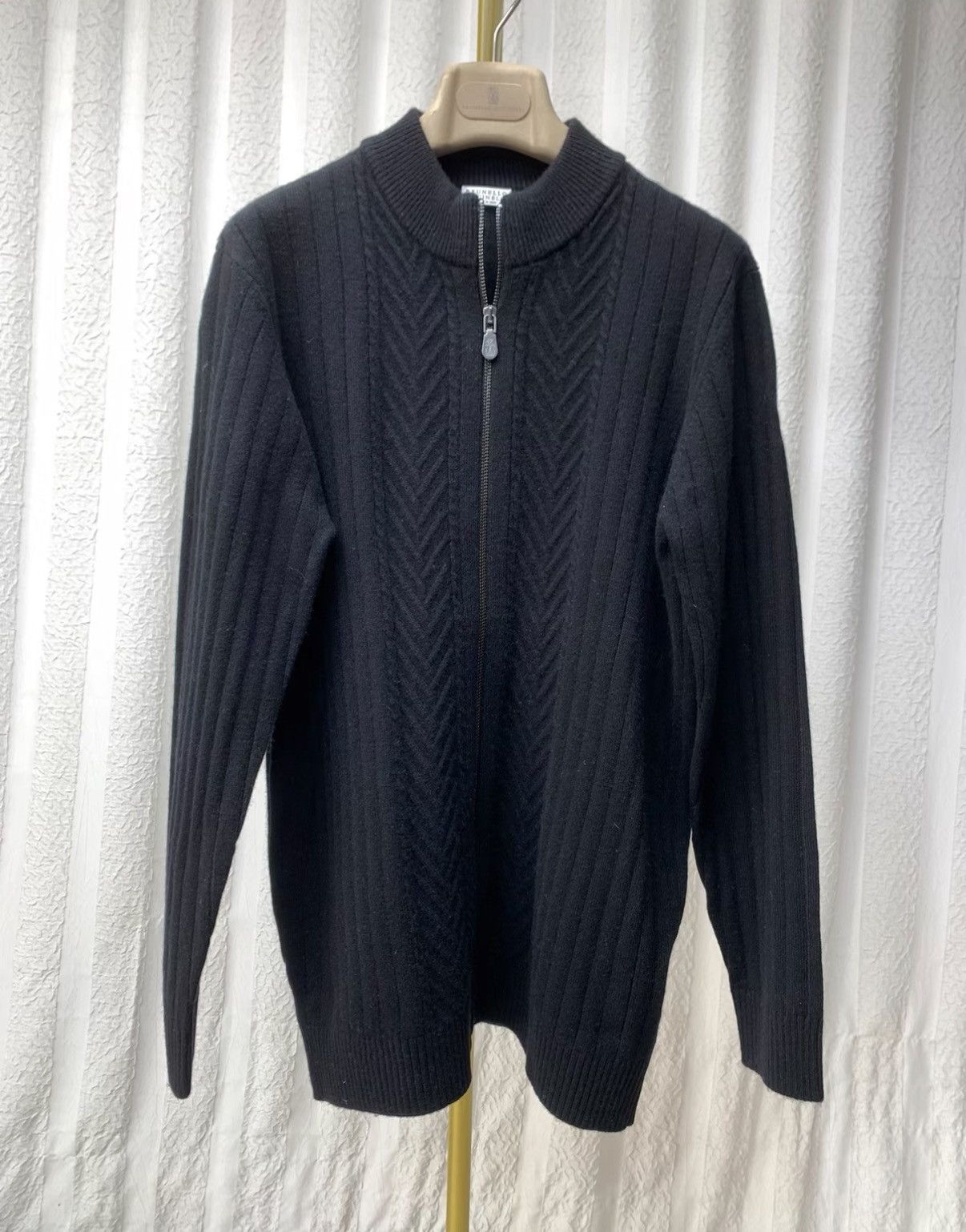 Brunello Cucinelli BRUNELLO CUCINELLI Full-Zip Wool Sweater Size US M / EU 48-50 / 2 - 1 Thumbnail