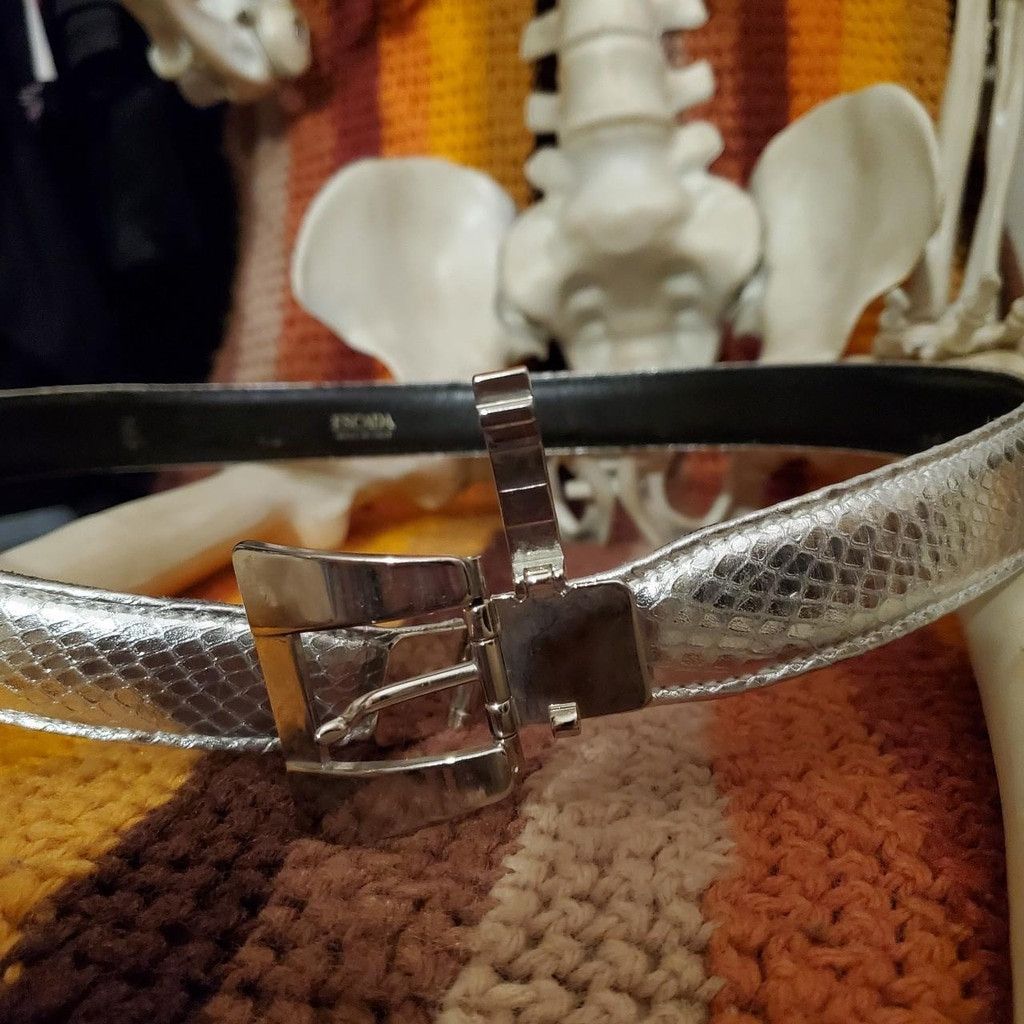 Escada Vintage Escada 80s Silver Snake Skin Belt Size ONE SIZE - 4 Thumbnail