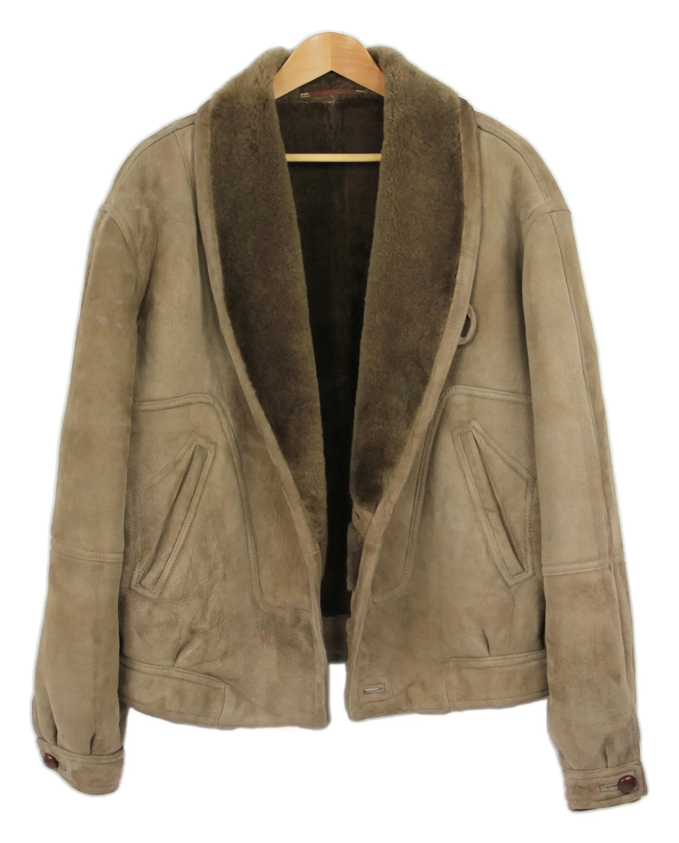 Other Light Brown Shawl Collar Short Supple Shearling Jacket, 42 Size US L / EU 52-54 / 3 - 1 Thumbnail