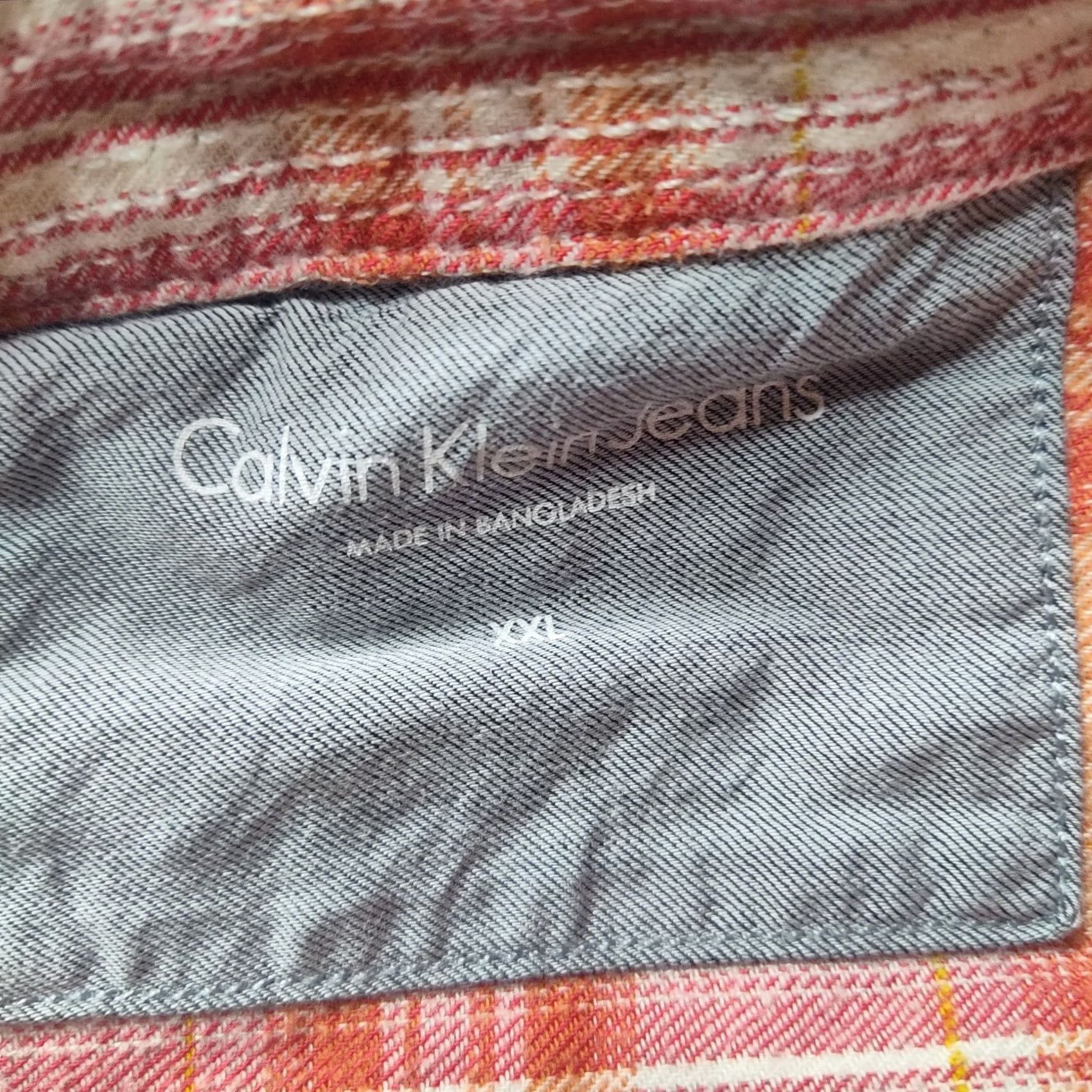 Vintage CALVIN KLEIN JEANS Button-Up Shirt Red Plaid 2XL Cotton Long Sleeve Men Size US XXL / EU 58 / 5 - 6 Thumbnail