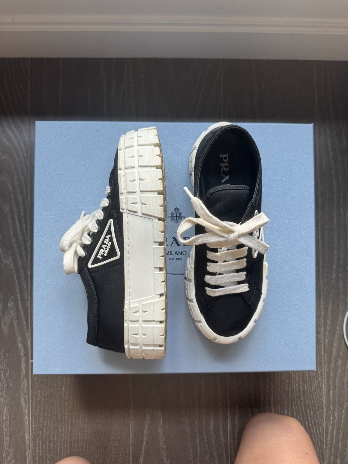 Prada Prada Double Wheel Re-nylon Gabardine Sneakers Size US 7 / IT 37 - 2 Thumbnail