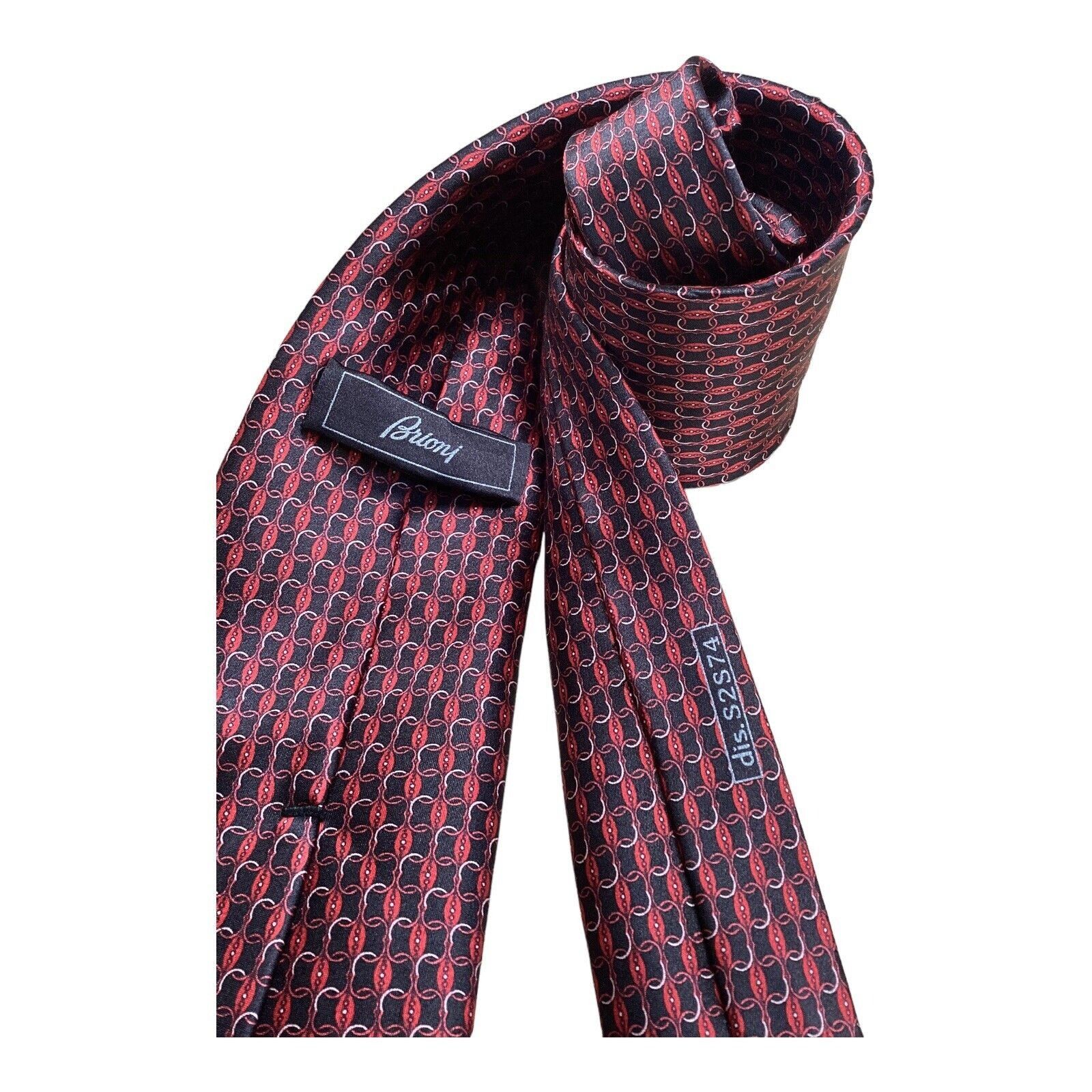 Brioni BRIONI Red Black Geometric Luxury Silk Tie Hand Made In Ital Size ONE SIZE - 3 Thumbnail
