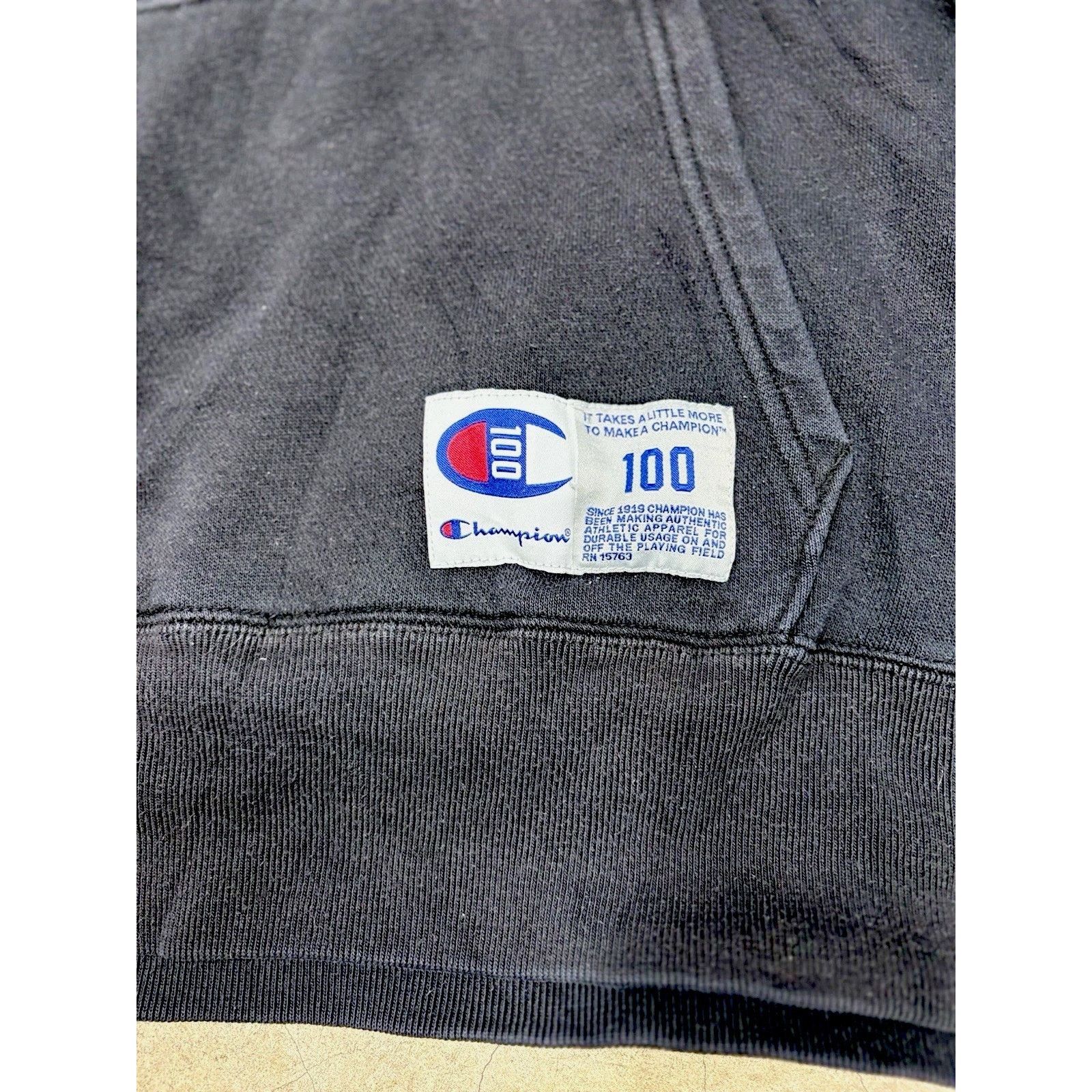 Champion Vintage x Streetwear x Champion 100 Hoodie Men Medium Black Size US M / EU 48-50 / 2 - 4 Thumbnail