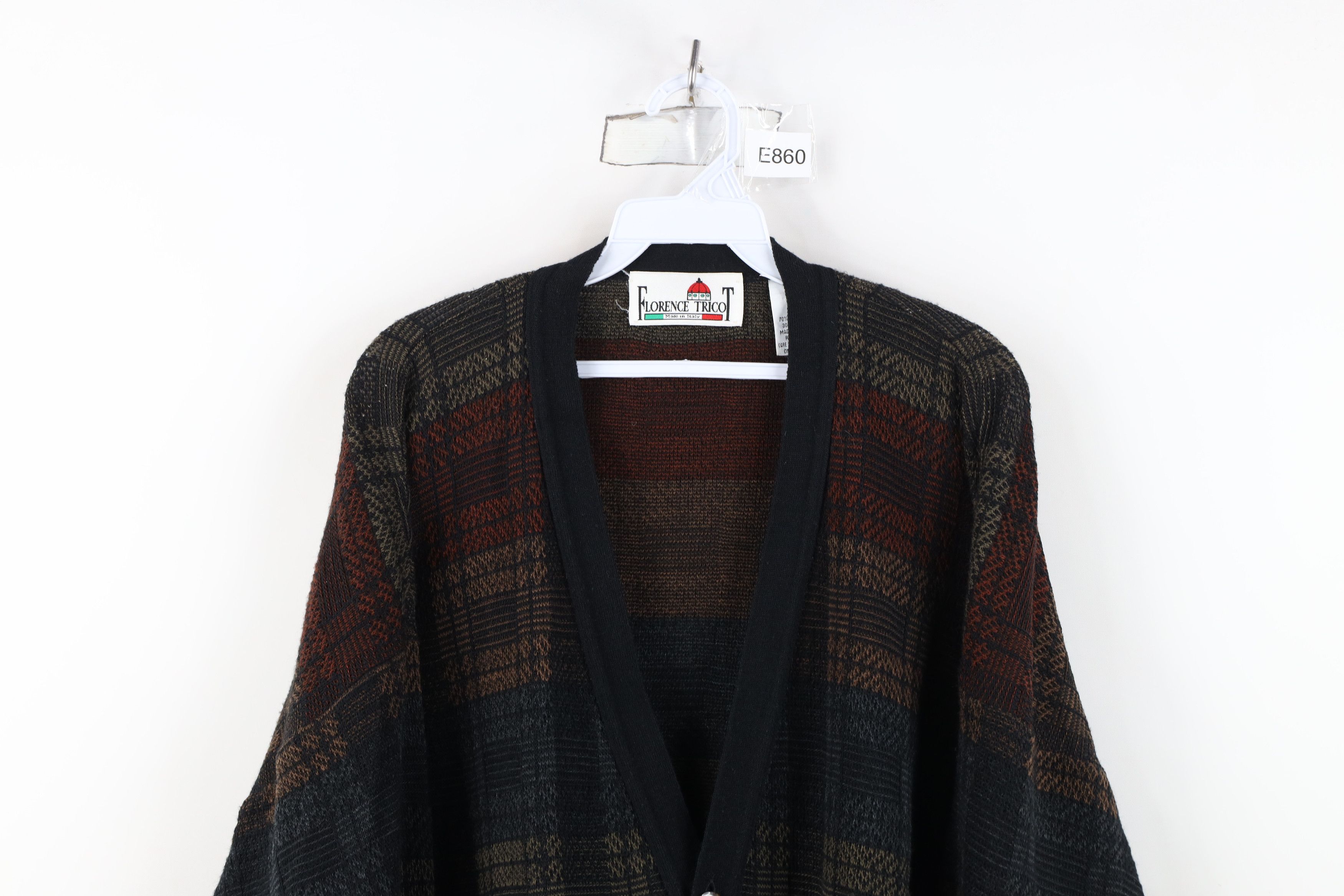 Vintage Vintage 90s Streetwear Wool Blend Cardigan Sweater Plaid Size US L / EU 52-54 / 3 - 2 Thumbnail