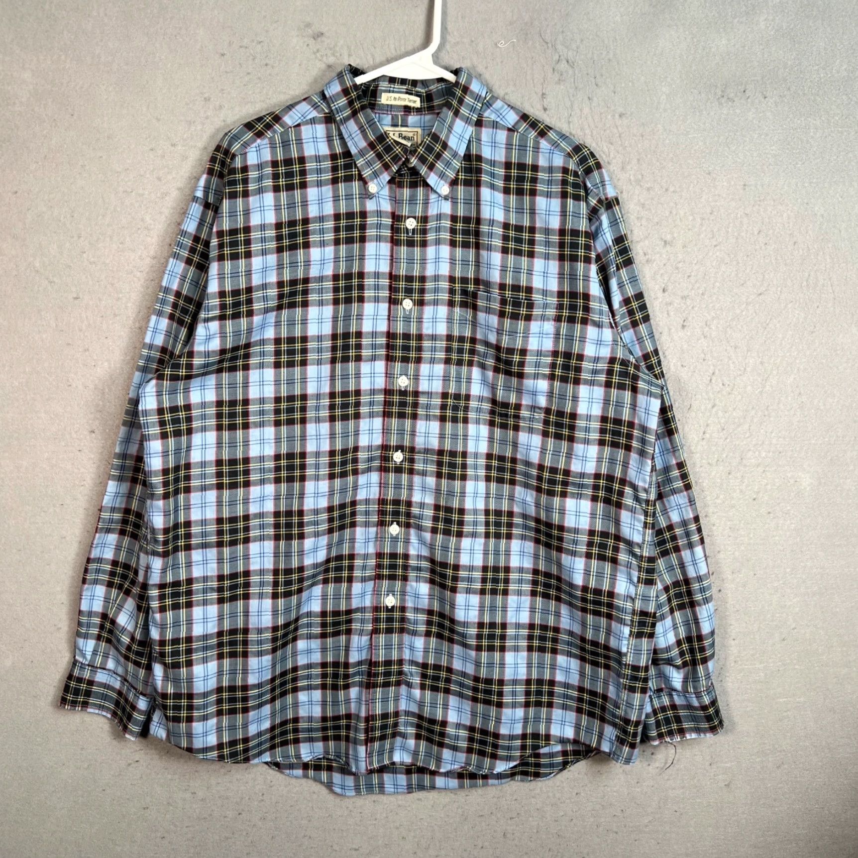 Vintage L.L.Bean Mens Large Button-Down Shirt U.S. Air Force Tartan Plaid 100% Cotton Size US L / EU 52-54 / 3 - 2 Thumbnail
