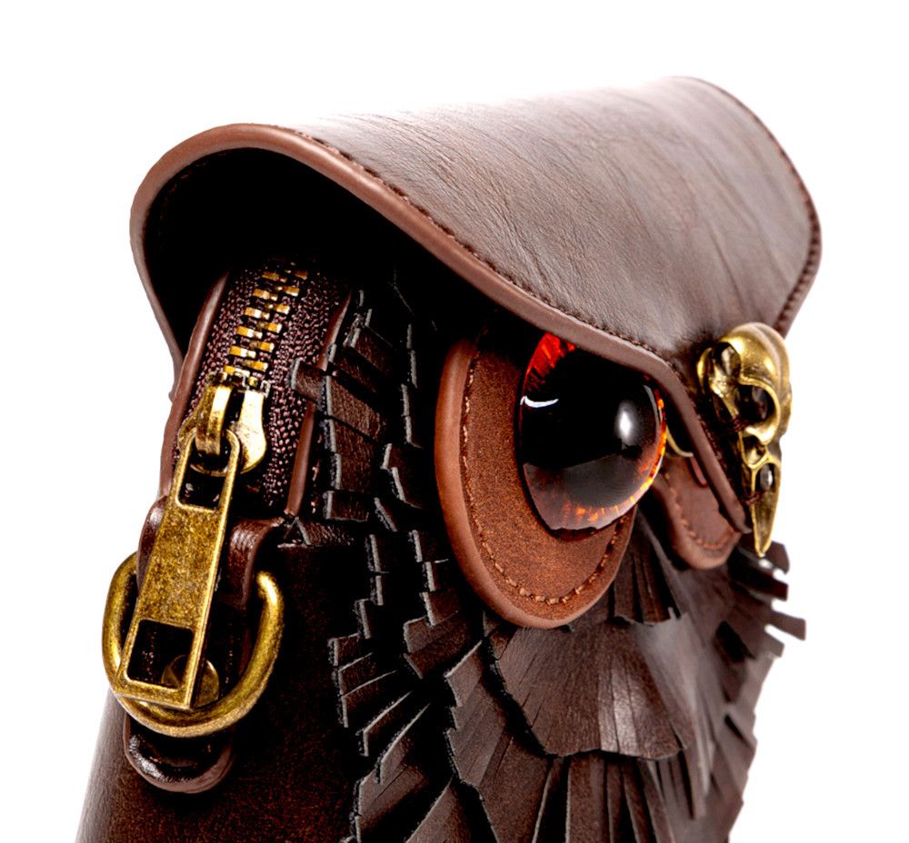 Hysteric Glamour × Japanese Brand × Vintage Vintage Owl Nocturnal Bird Leather Crossbody Bag Streetwear Size ONE SIZE - 3 Thumbnail