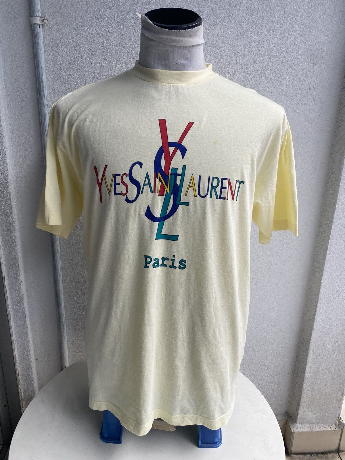 Yves Saint Laurent Vintage YSL Spell out tshirt Size US L / EU 52-54 / 3 - 4 Thumbnail