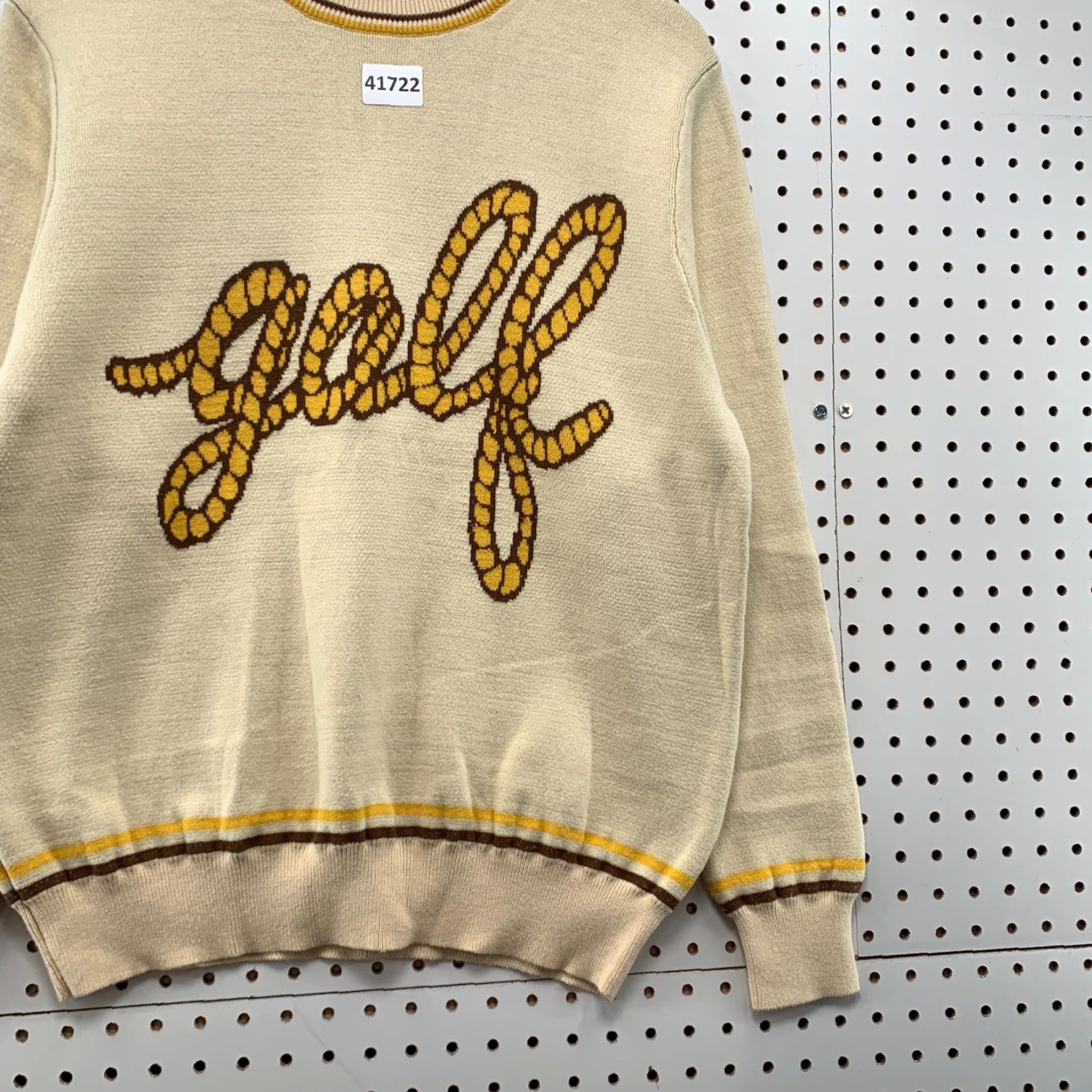 Golf Wang VINTAGE Golf Wang Tyler Creator Knit Sweater Mens Small Beige Crew Neck Winter Casual Pullover 20.5x25.5 Size US S / EU 44-46 / 1 - 6 Thumbnail