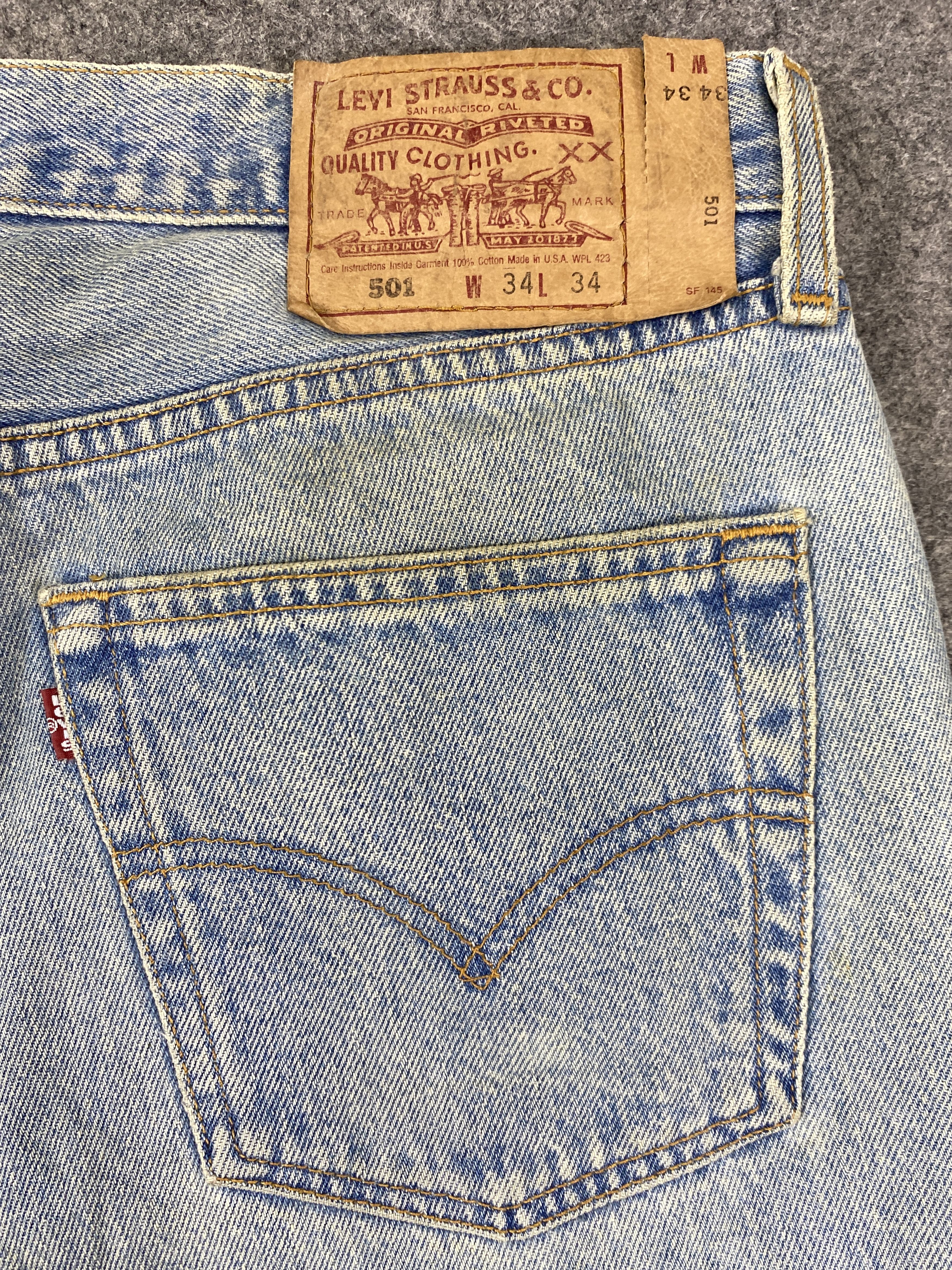 Japanese Brand Ripped Light Blue Vintage Levis 501 Jeans 34x30.5 - JN3090 Size US 34 / EU 50 - 11 Thumbnail