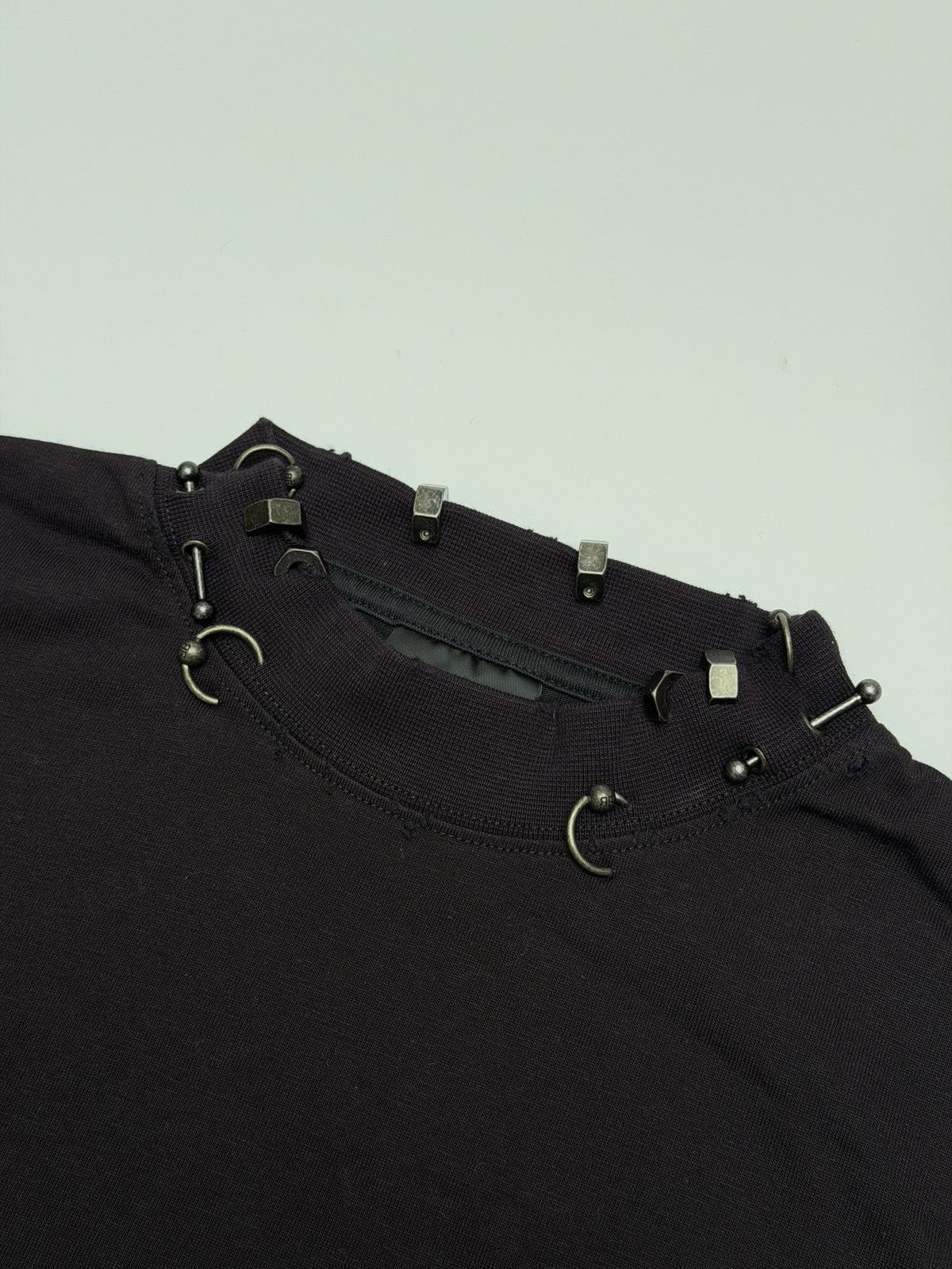 Balenciaga Balenciaga Piercings Collar Oversized Tee Shirt Black Size US M / EU 48-50 / 2 - 3 Thumbnail