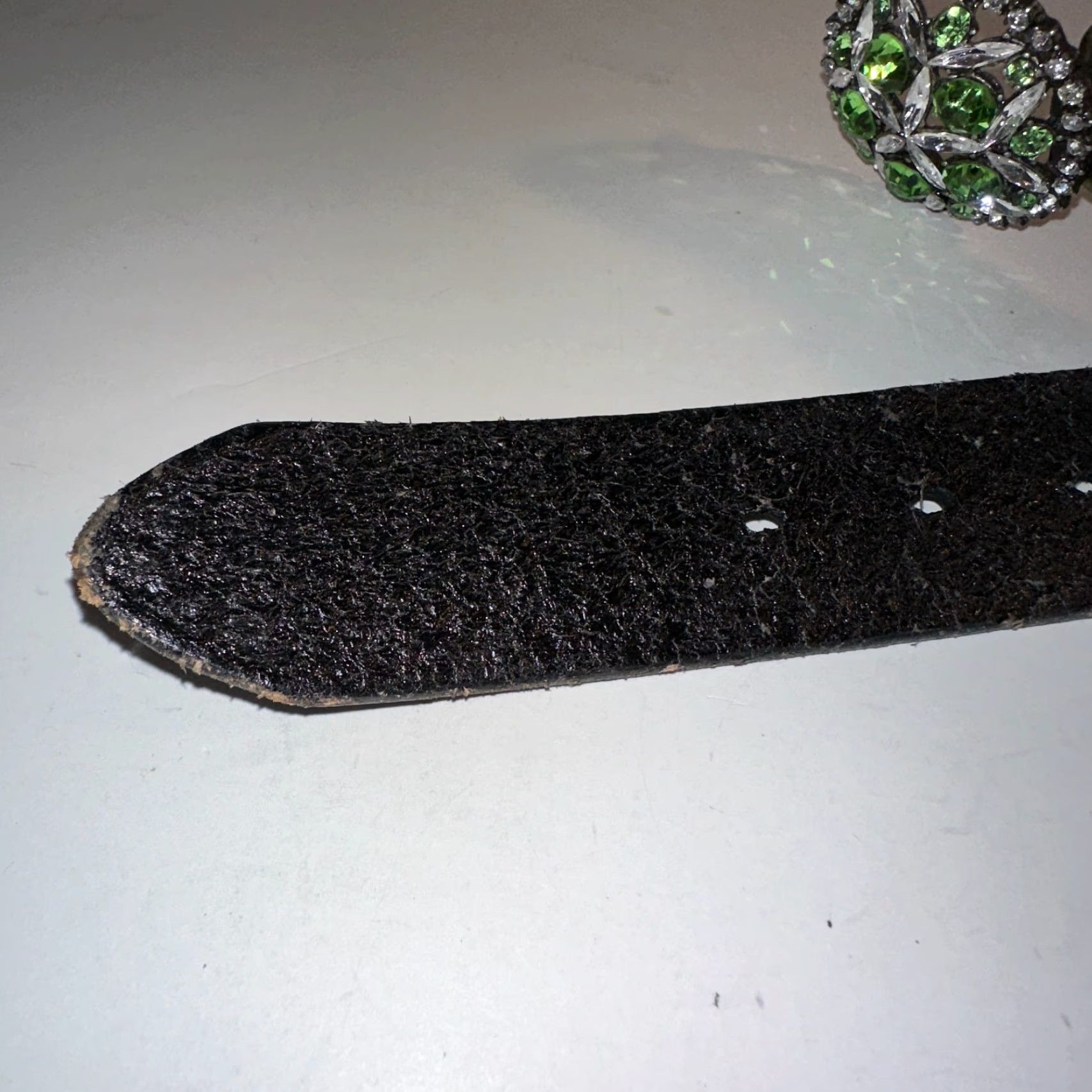Vintage B-Low The Belt Belt Women Black Leather Rhinestone Embossed Boho 34 Black Leather Rhinestone Buckle Adjustable Belt Womens 34-35 in Regular XS Size ONE SIZE - 8 Thumbnail