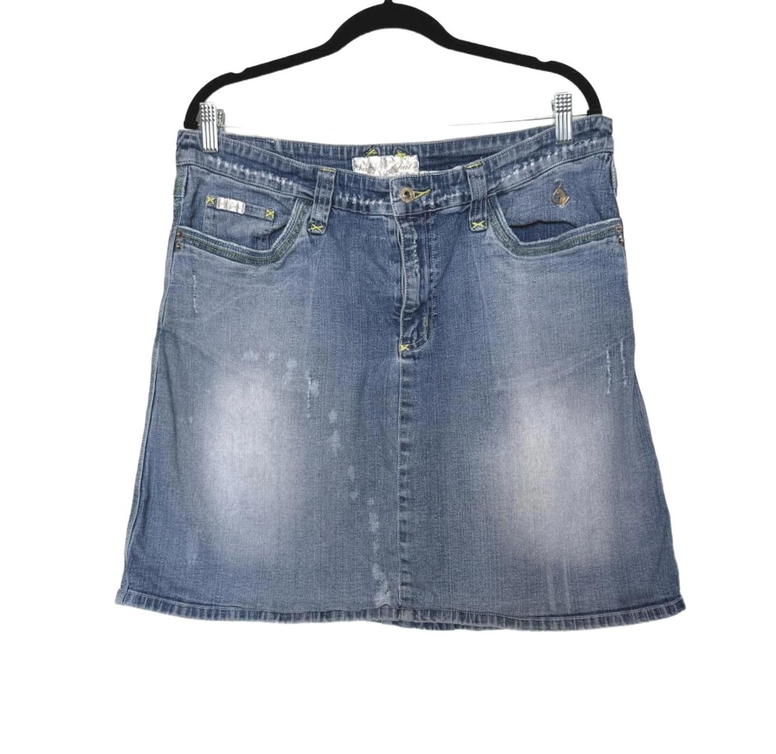 Designer Vintage Y2K Baby Phat Distressed Denim Skirt -XL Size 40" / US 18 - 3 Thumbnail