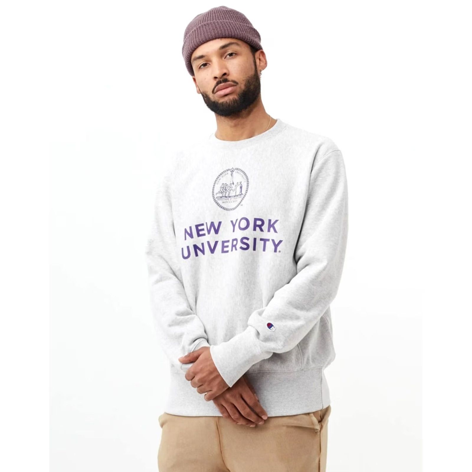 Champion Vintage Champion Reverse Weave New York University College Crewneck Sweatshirt Sweatshirt Men S Gray Logo University/College Size US S / EU 44-46 / 1 - 2 Thumbnail