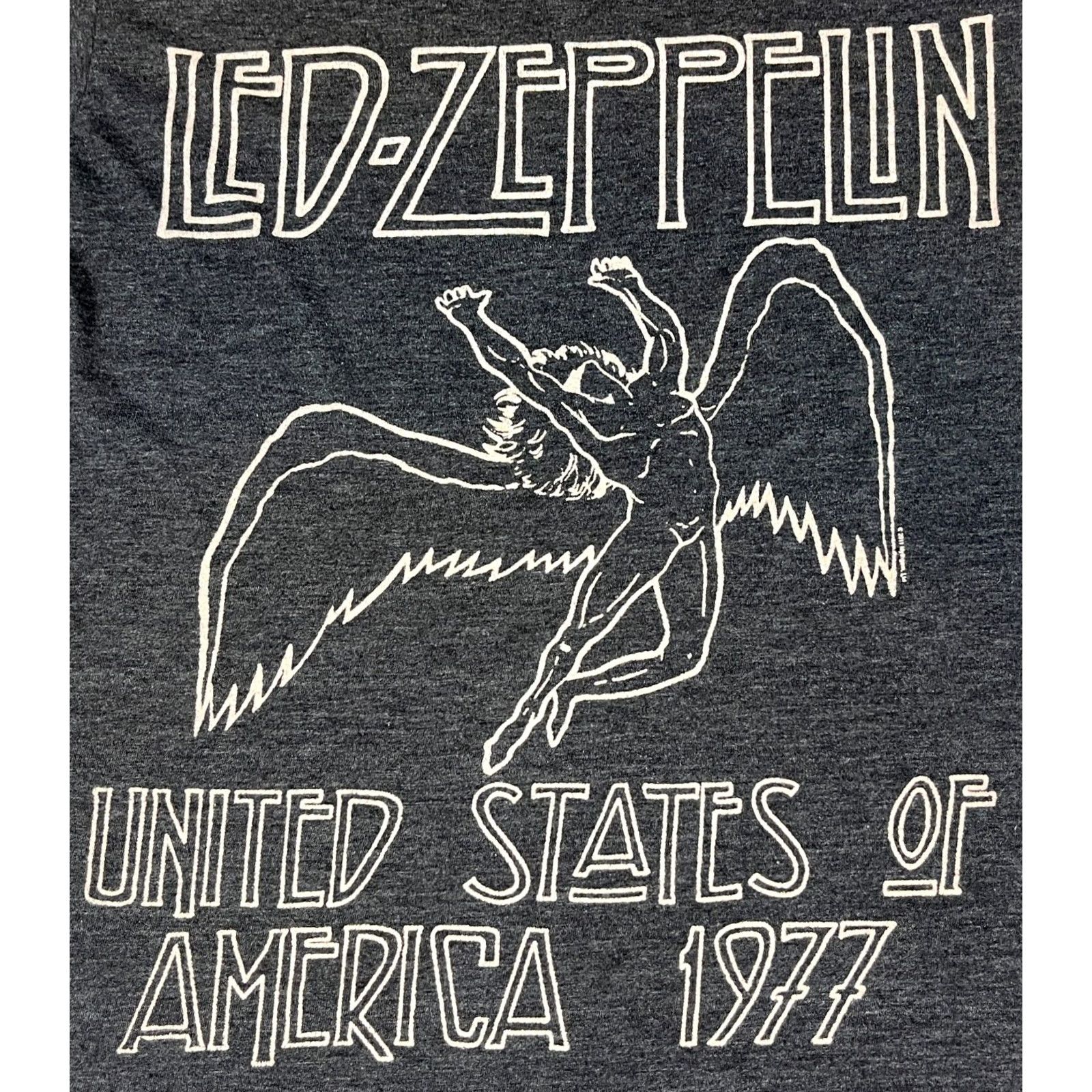 Vintage Led Zeppelin United States of America 1977 T-Shirt 707 Fantasy Activewear Sz M Gray Band Music T-Shirt Mens Women’s? Size US M / EU 48-50 / 2 - 3 Thumbnail