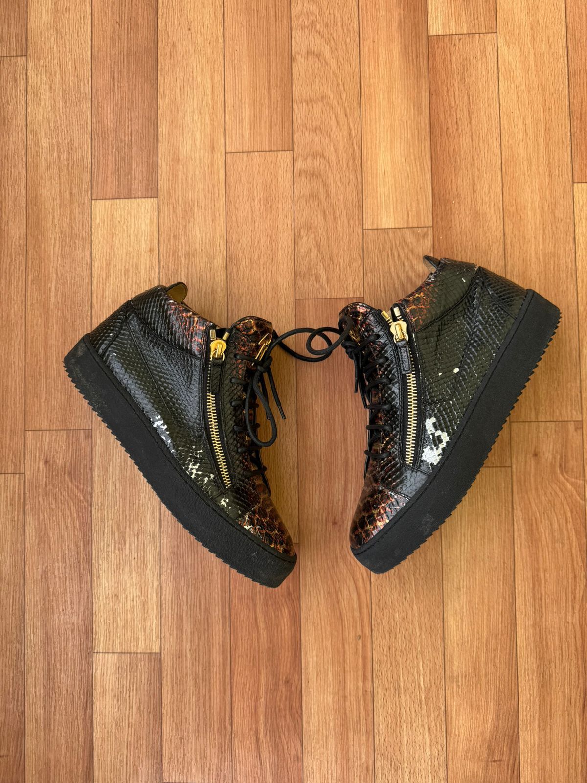 Giuseppe Zanotti 🐍 Giuseppe Zanotti " Snake Skin " Hightop Sneakers Size US 9 / EU 42 - 12 Thumbnail