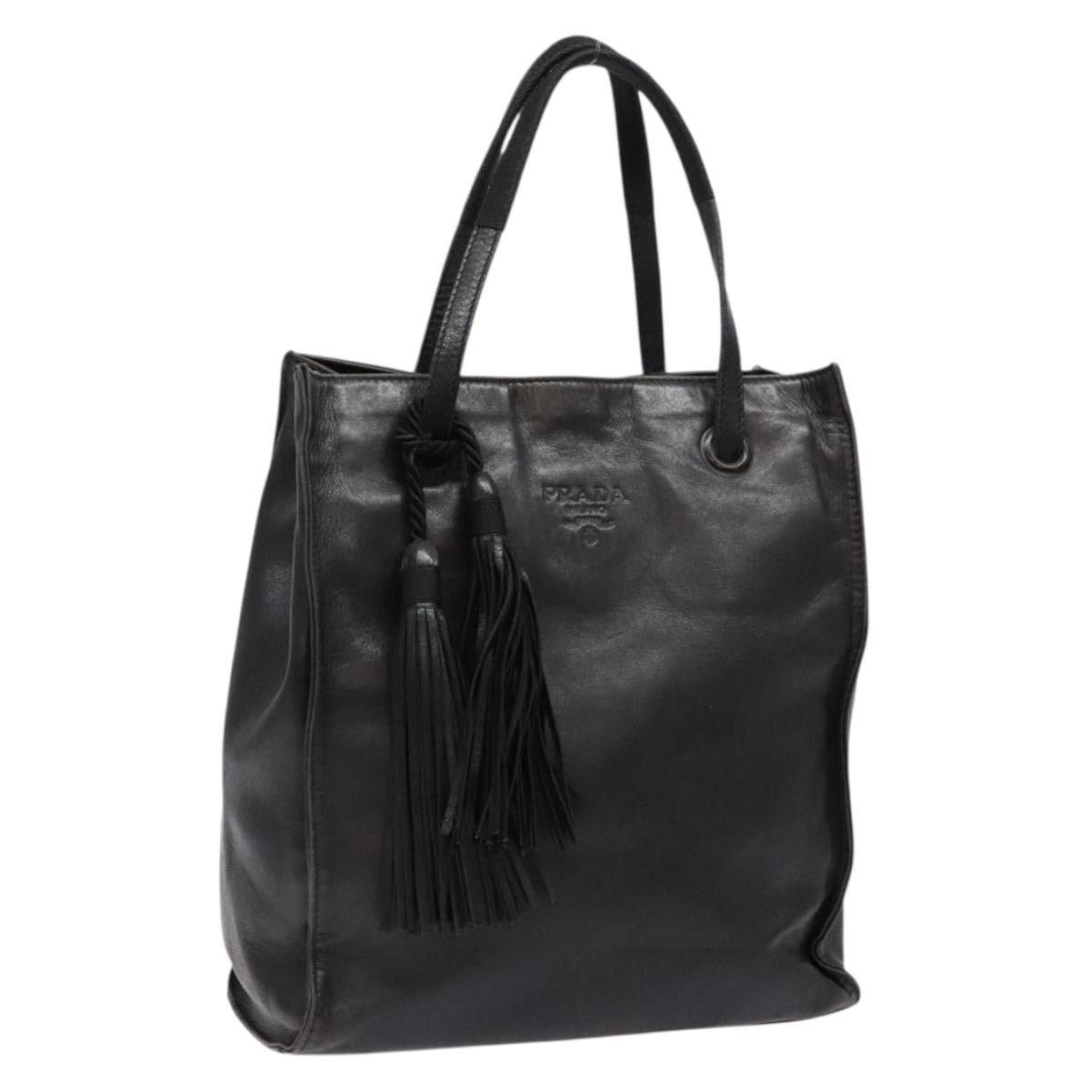 Prada PRADA Hand Bag Leather Black Size ONE SIZE - 1 Thumbnail