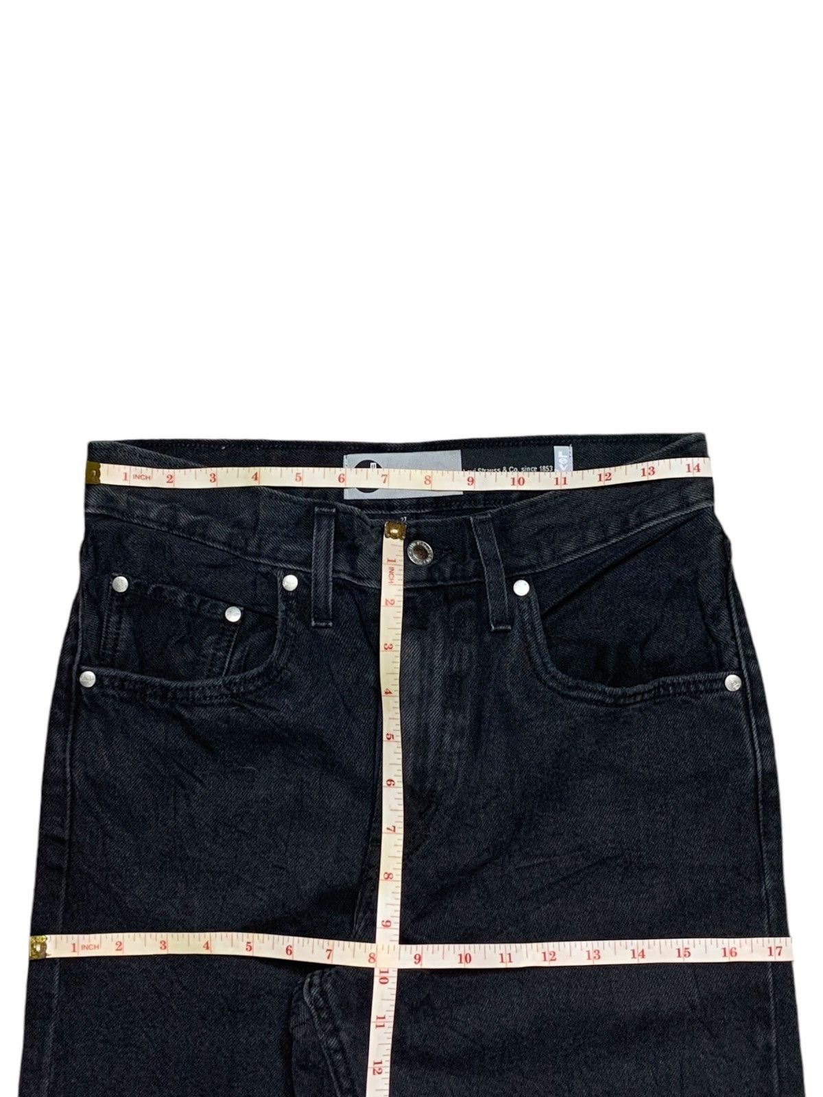 Levi's Levis Baggy Silver Tab Distressed Ripped Black Jeans Size 29" - 14 Thumbnail