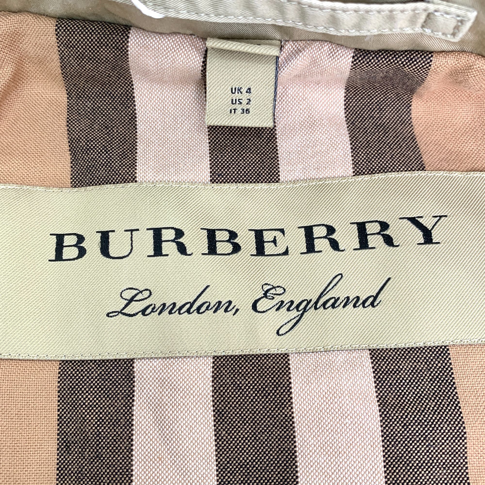 Burberry Burberry Womens Cotton Hooded Trench Coat With Pockets & But Size XS / US 0-2 / IT 36-38 - 4 Thumbnail