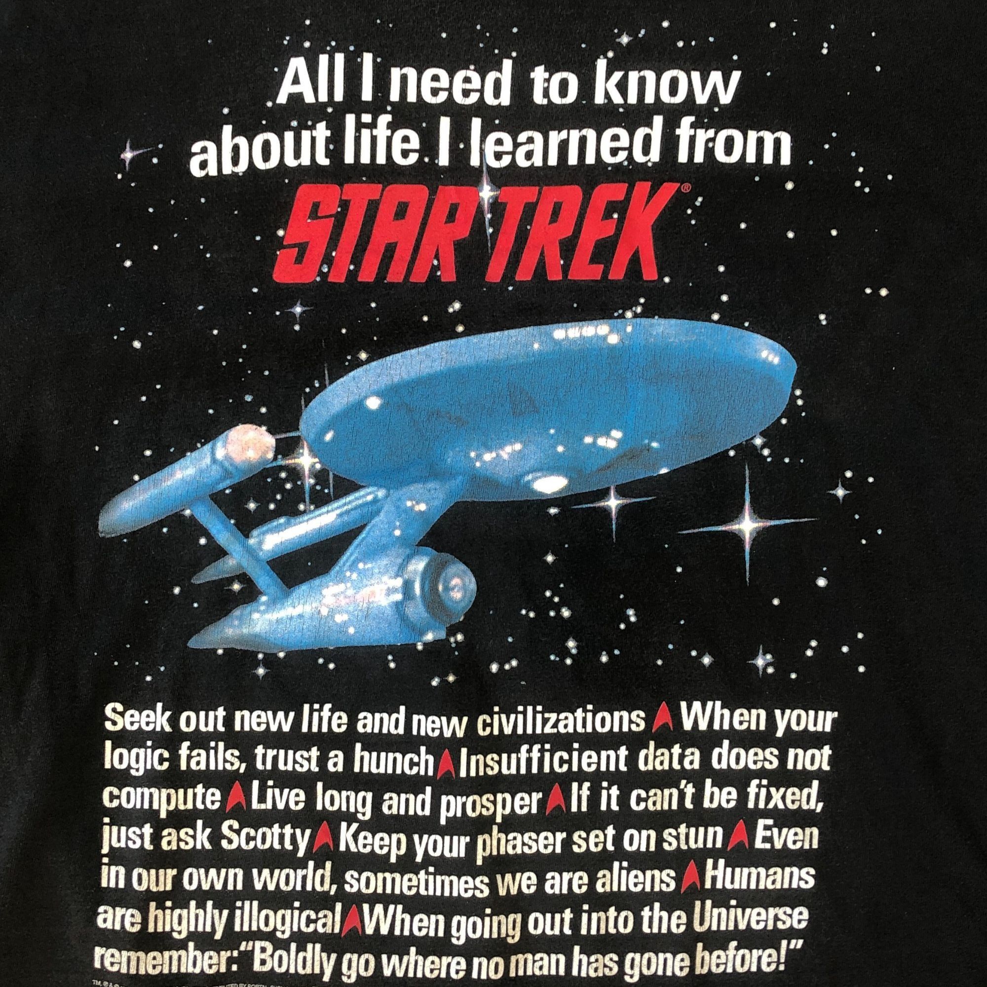Hanes Vintage Star Trek Black Faded Black T-Shirt - Size Large Size US L / EU 52-54 / 3 - 2 Thumbnail