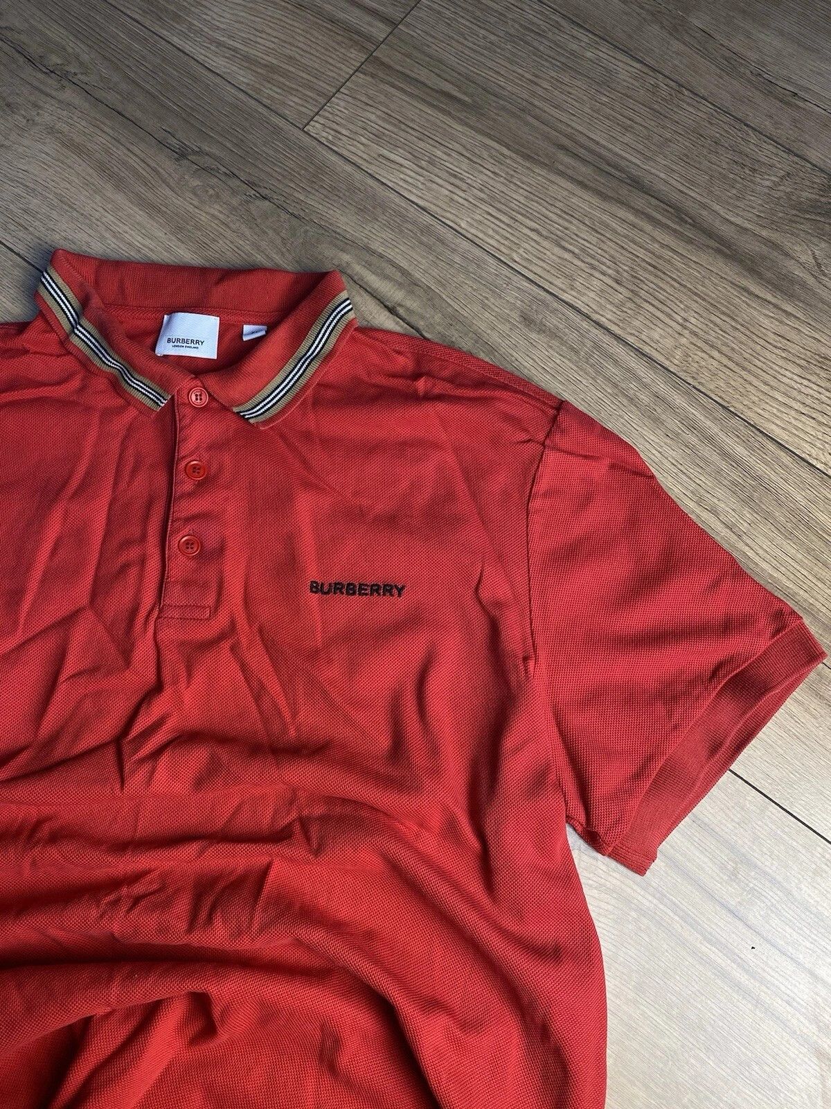 Burberry Icon Stripe Detail Cotton Piqué Polo Shirt BURBERRY Sz Xl Size US XL / EU 56 / 4 - 2 Thumbnail